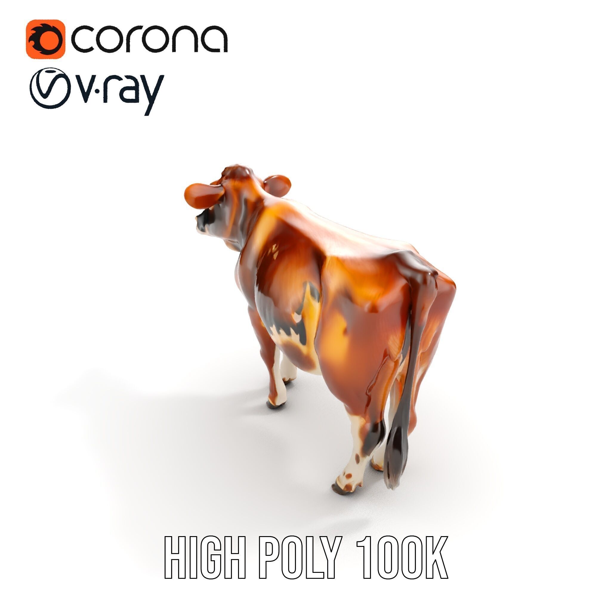 Realistic Cow Model Pack for Animation and Simulation Low-poly 3D model_16