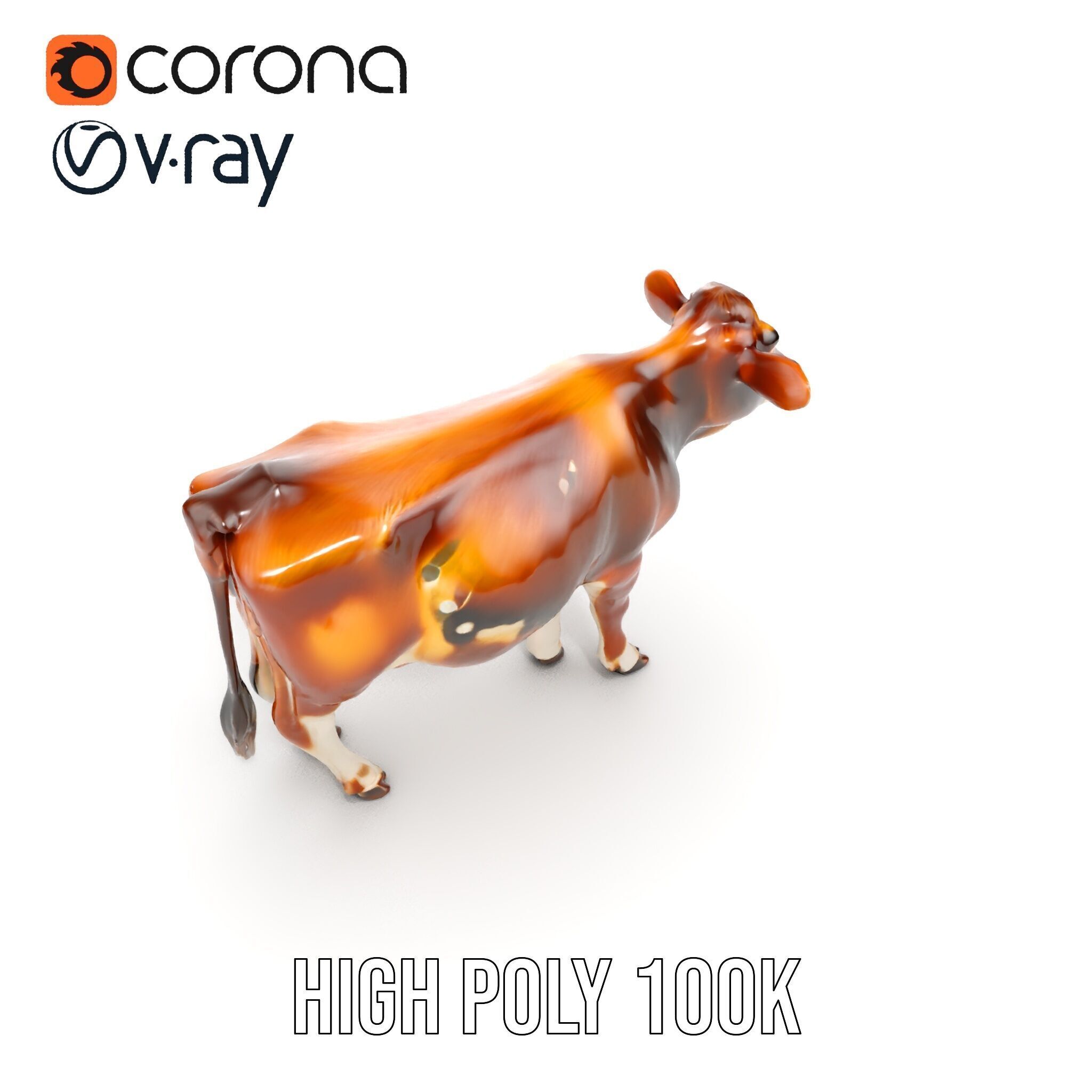 Realistic Cow Model Pack for Animation and Simulation Low-poly 3D model_10
