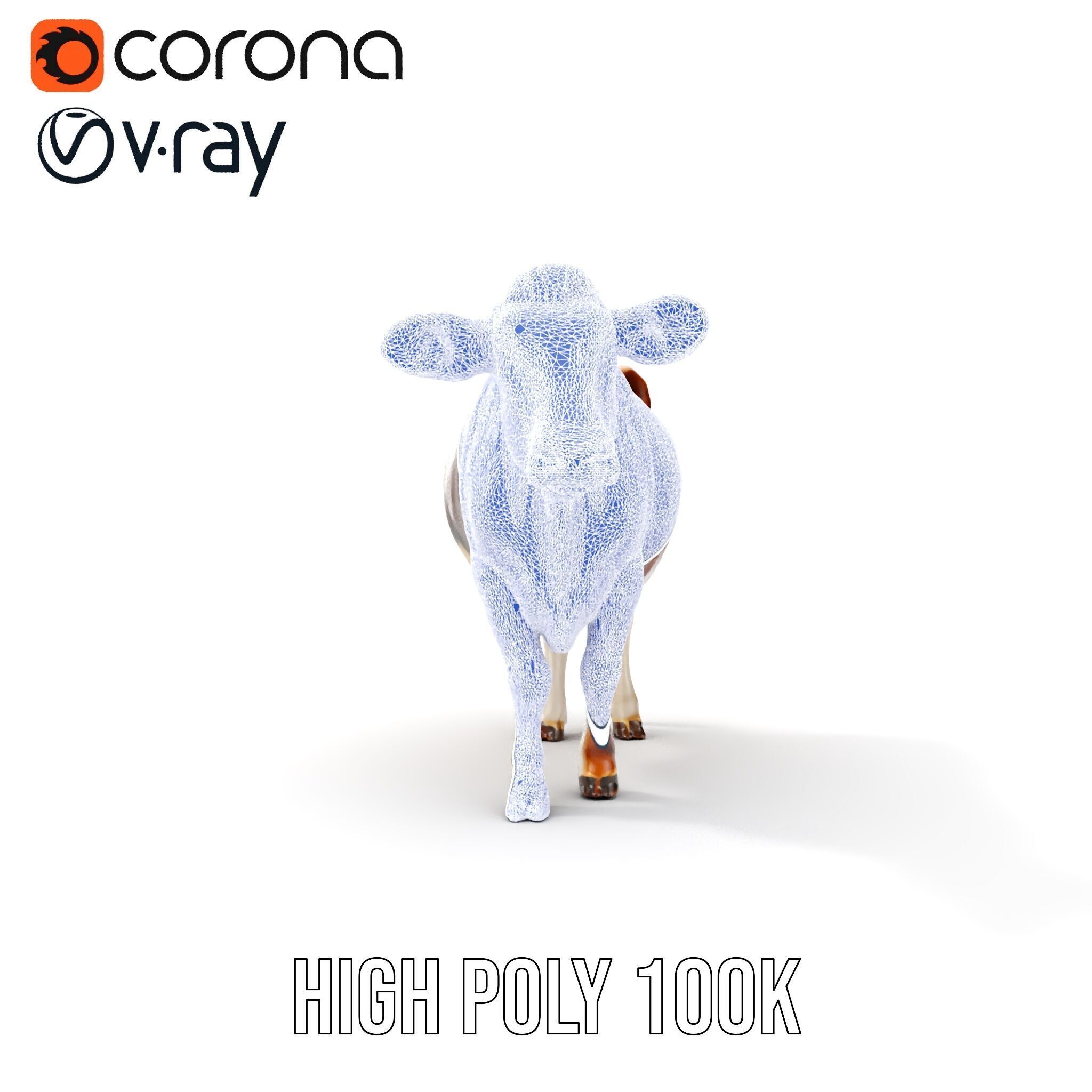 Realistic Cow Model Pack for Animation and Simulation Low-poly 3D model_31