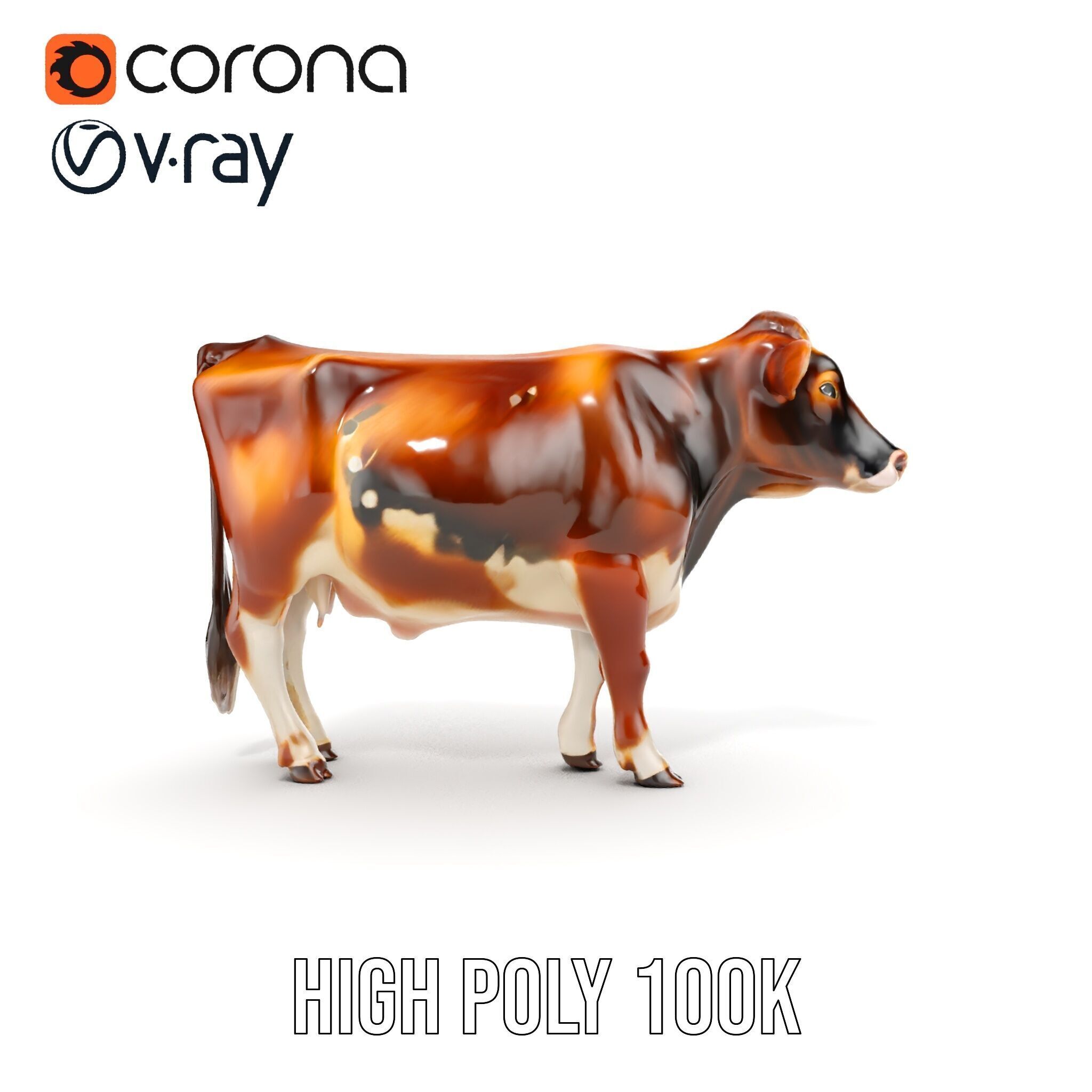 Realistic Cow Model Pack for Animation and Simulation Low-poly 3D model_27