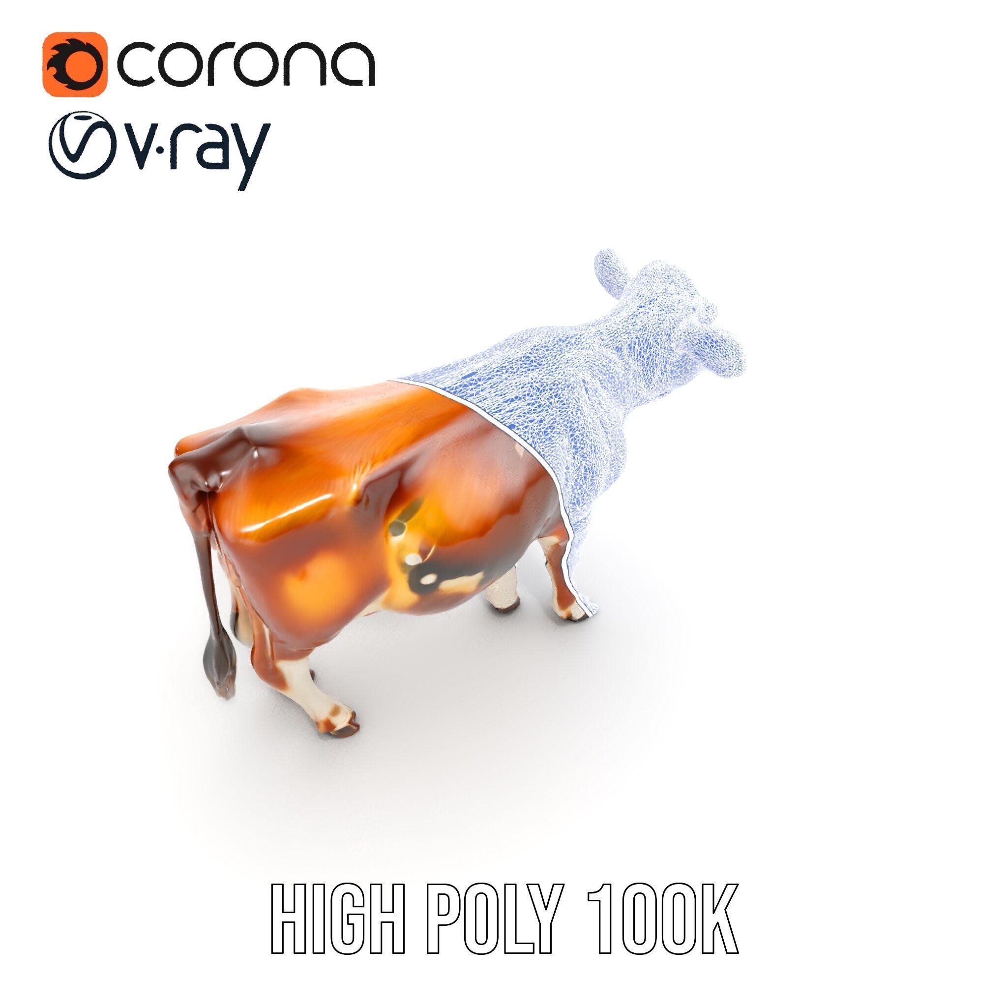 Realistic Cow Model Pack for Animation and Simulation Low-poly 3D model_17