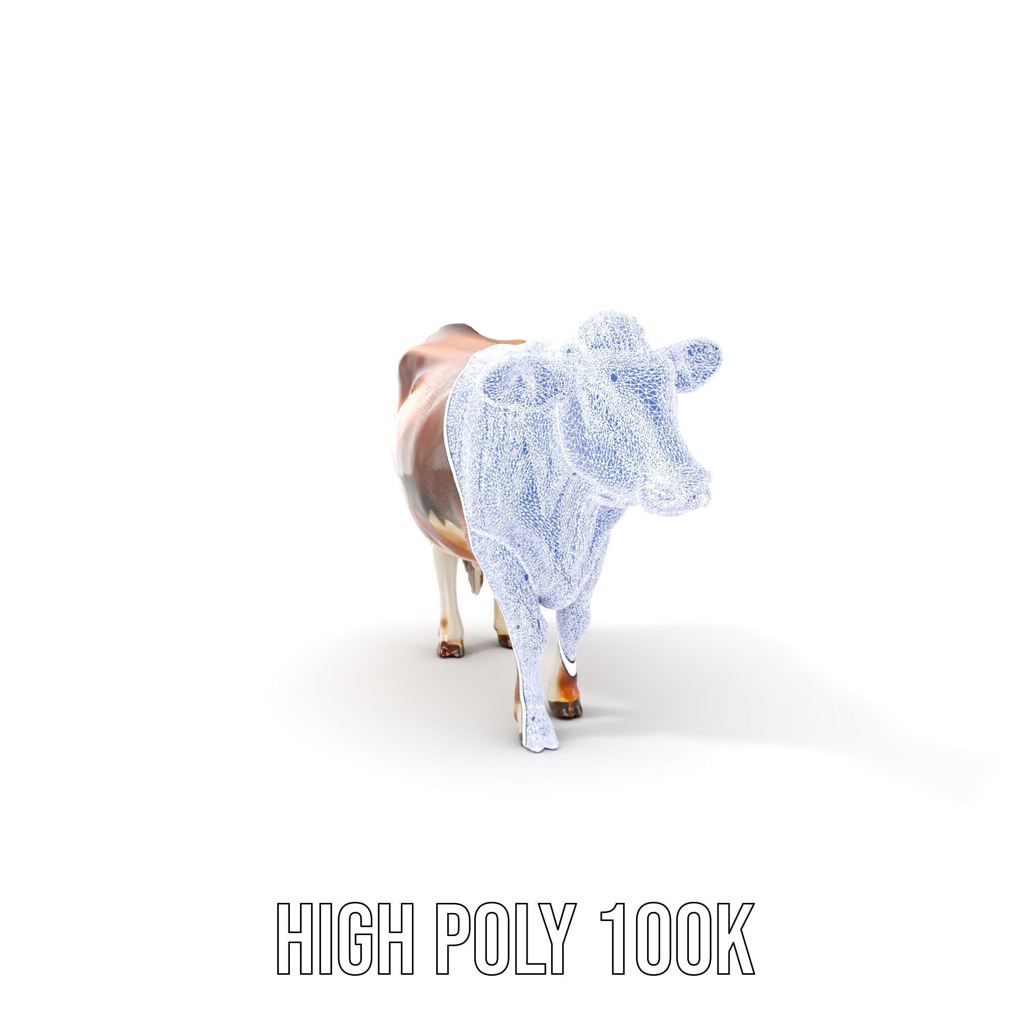 Realistic Cow Model Pack for Animation and Simulation Low-poly 3D model_4