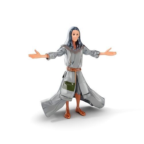 Elderly Wizard Character Model  Rigged and Animated Low-poly 3D model