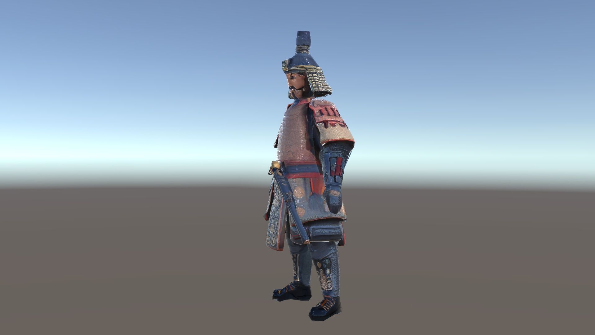 Samurai Warrior Rigged and Animated D Character Model Low-poly 3D model_35