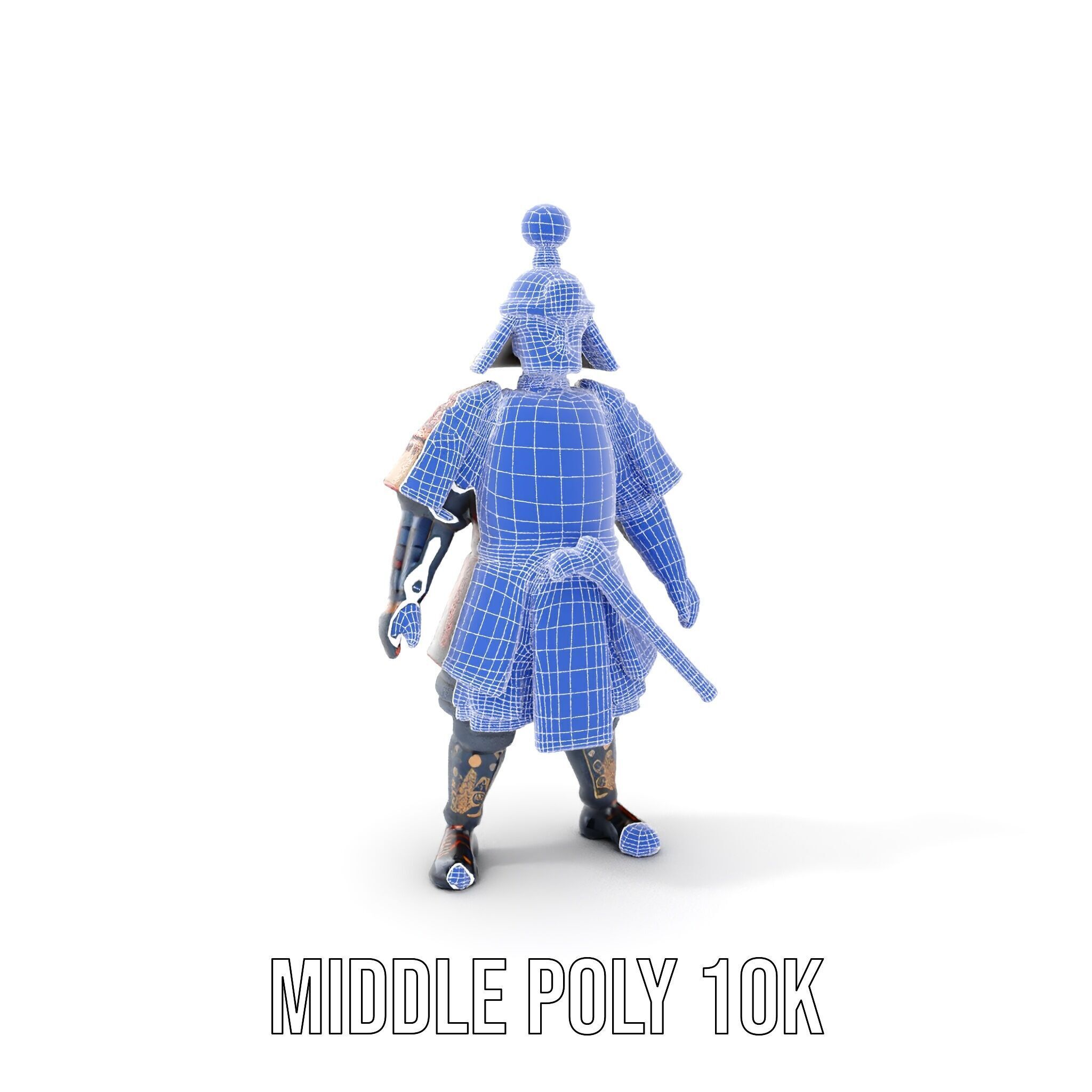 Samurai Warrior Rigged and Animated D Character Model Low-poly 3D model_34