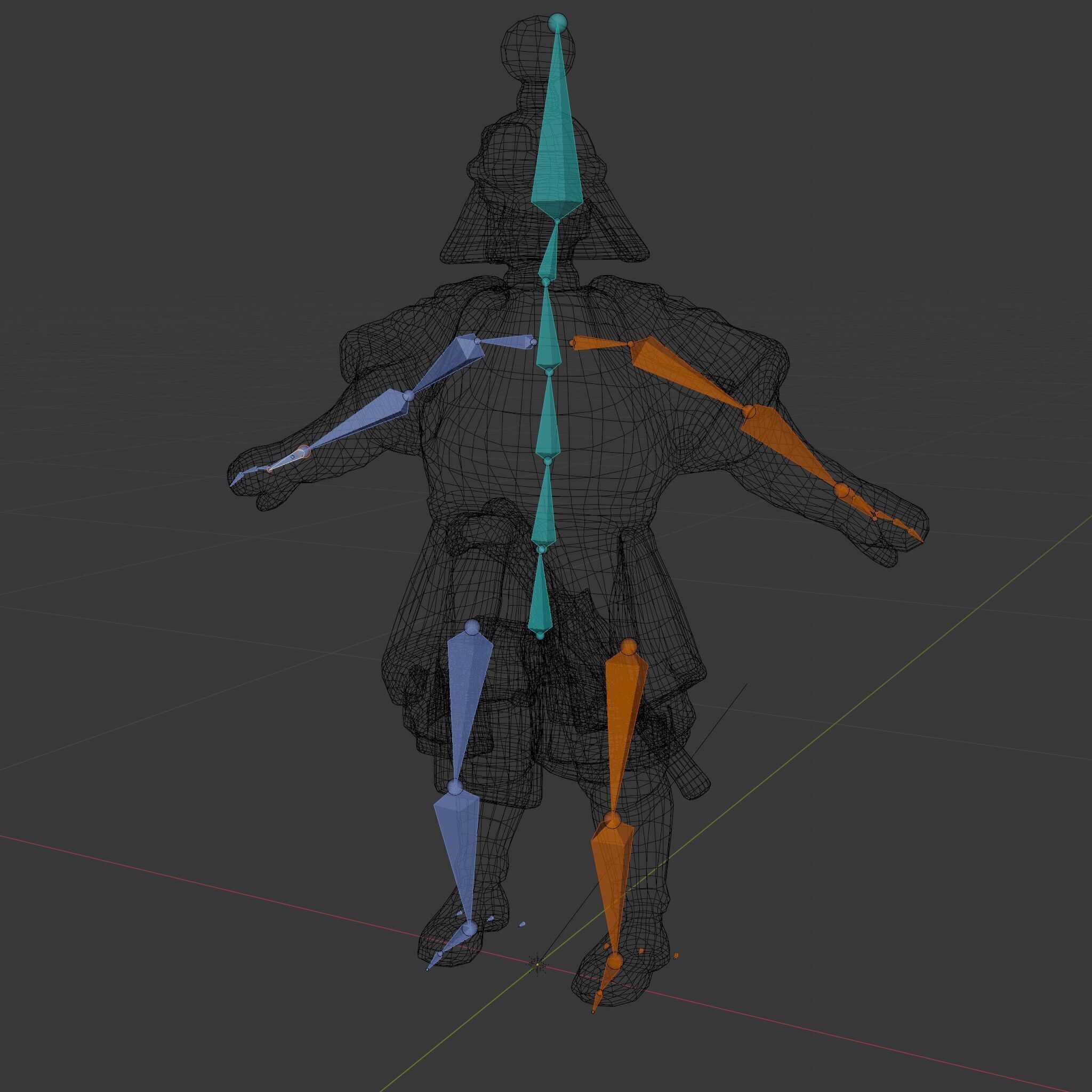 Samurai Warrior Rigged and Animated D Character Model Low-poly 3D model_6