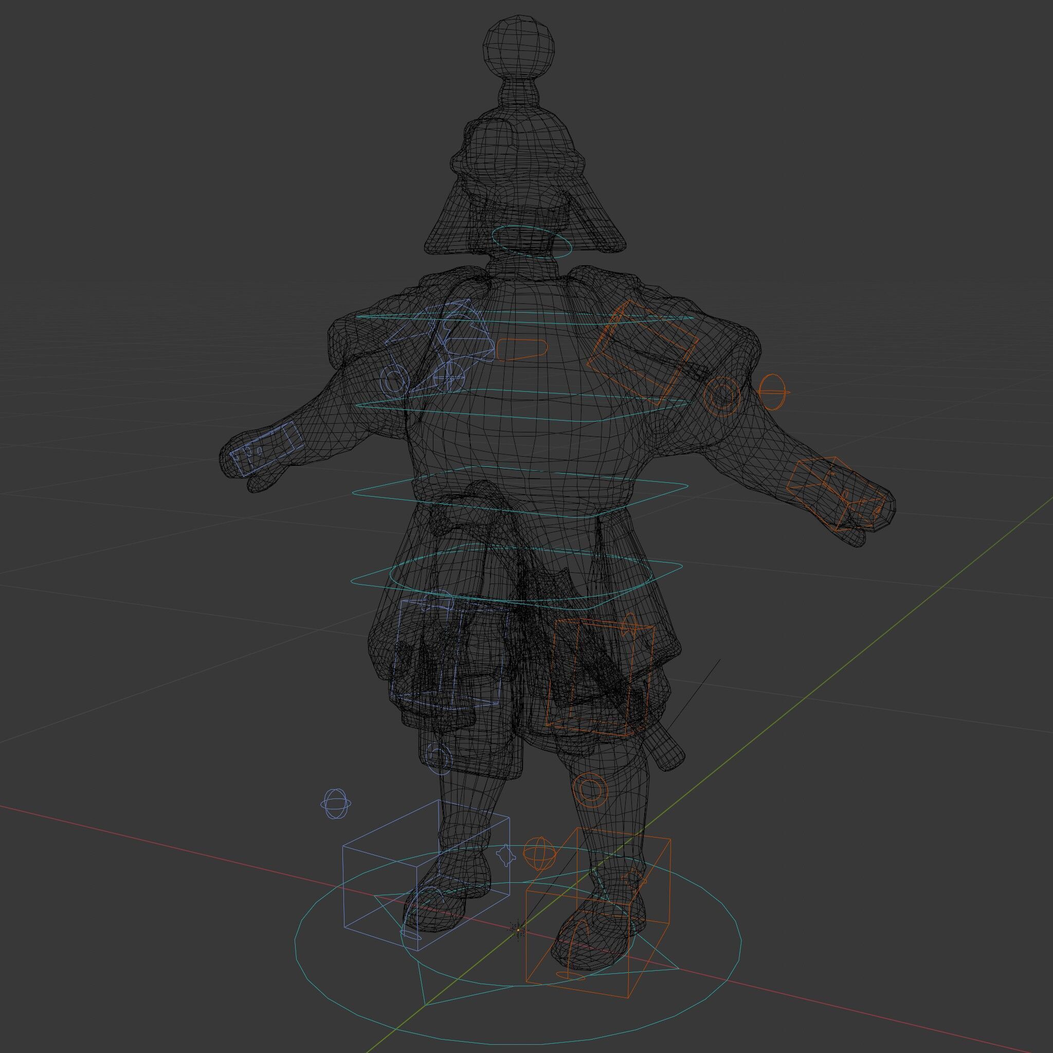 Samurai Warrior Rigged and Animated D Character Model Low-poly 3D model_9
