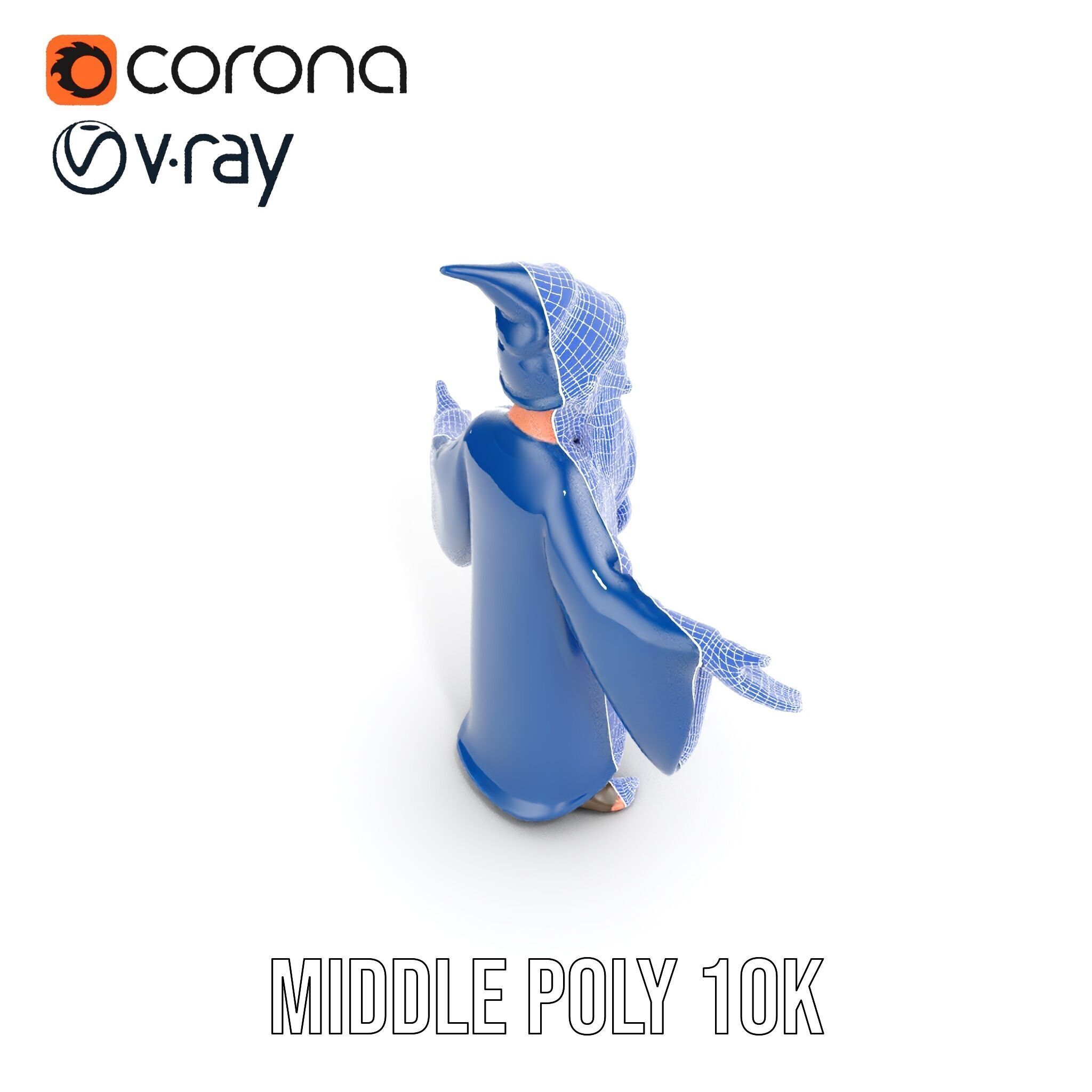 Wise Wizard Character Model  Rigged and Animated Low-poly 3D model_34