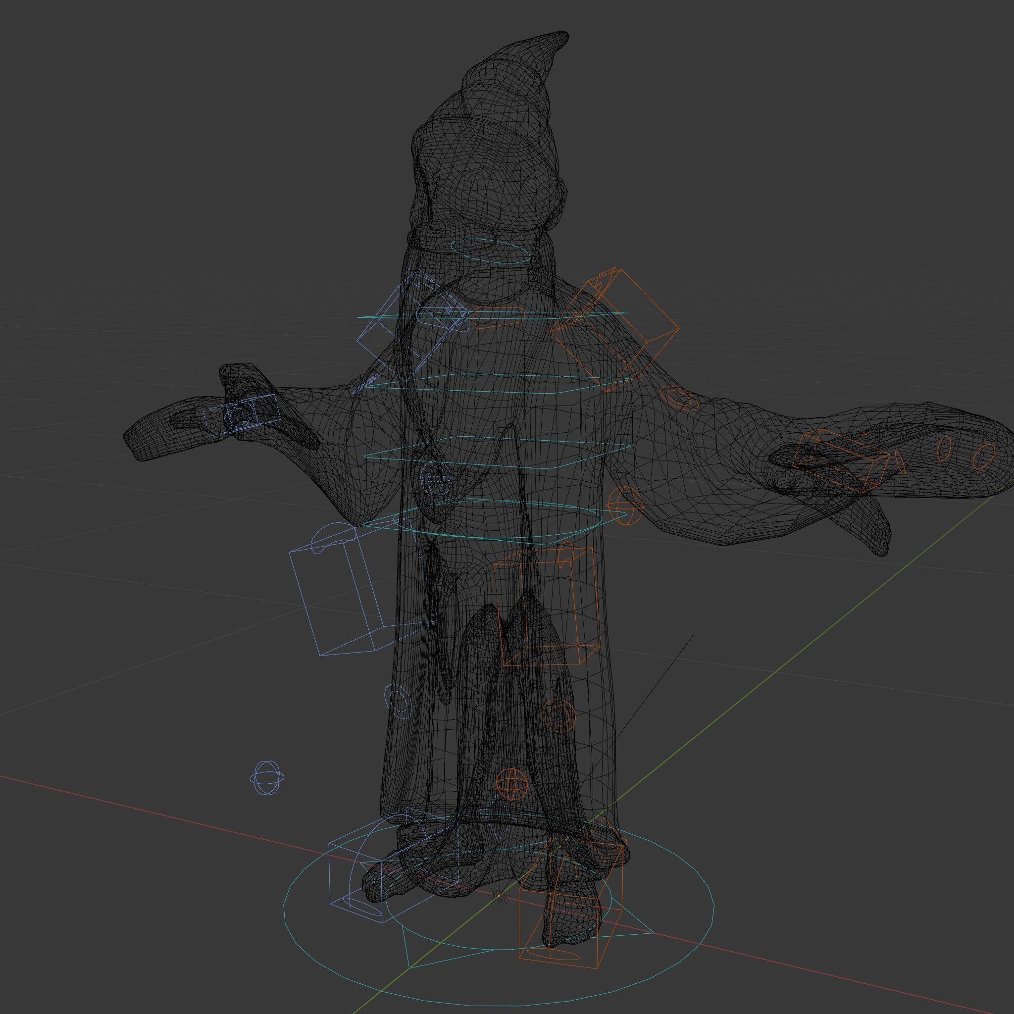 Wise Wizard Character Model  Rigged and Animated Low-poly 3D model_9