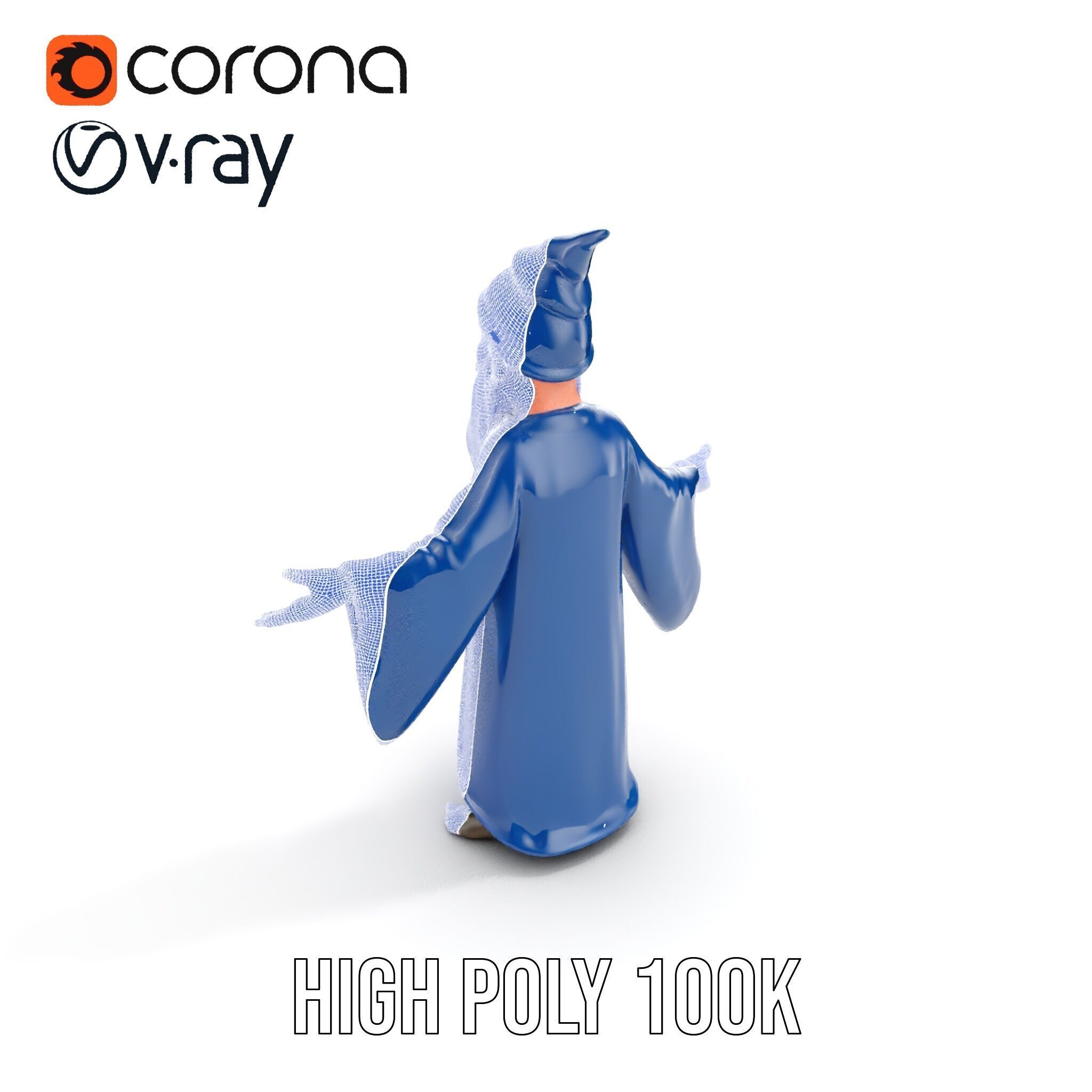 Wise Wizard Character Model  Rigged and Animated Low-poly 3D model_30