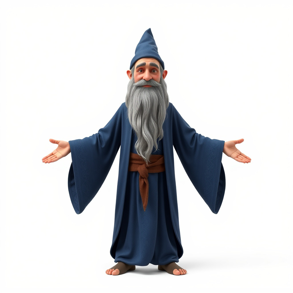 Wise Wizard Character Model  Rigged and Animated Low-poly 3D model_2