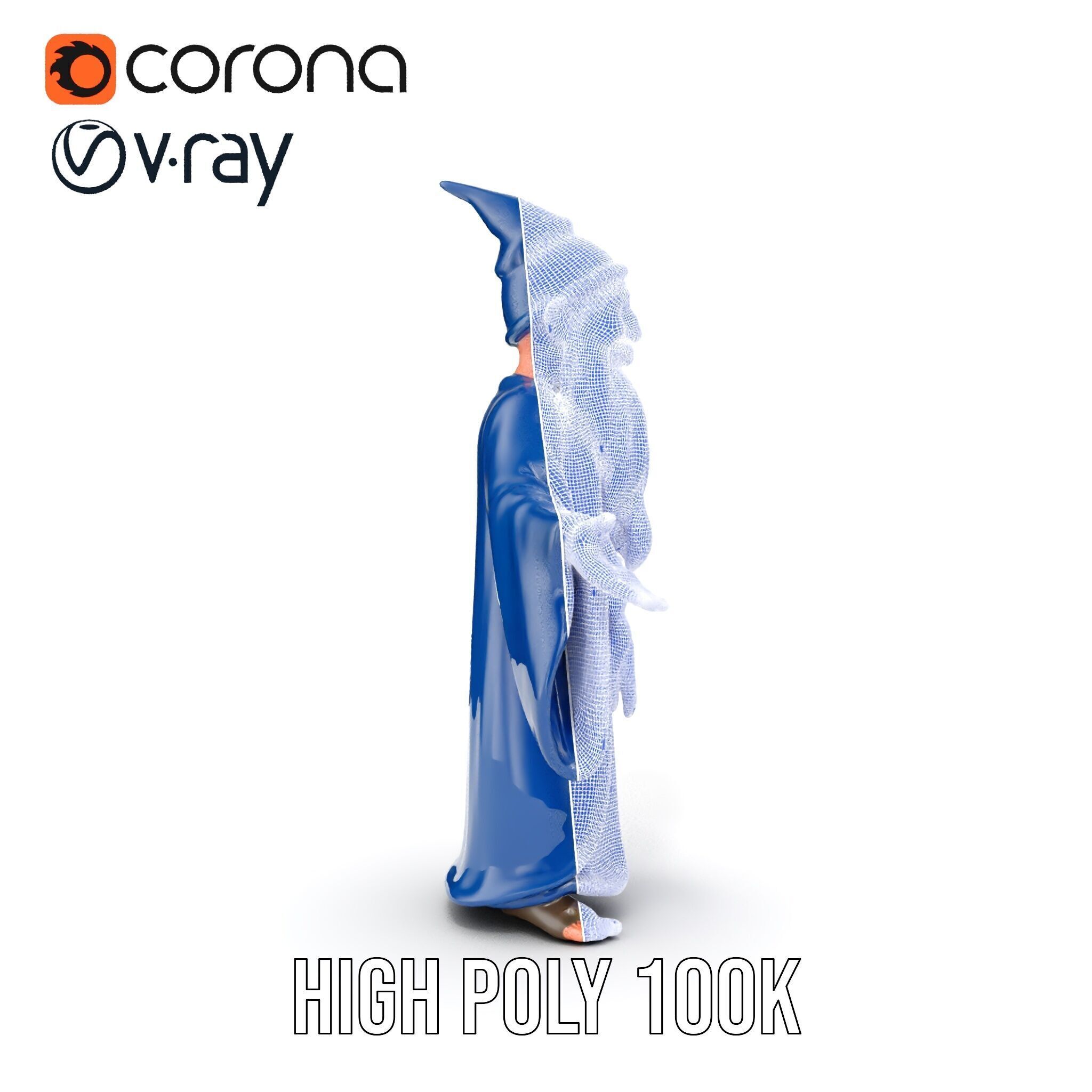 Wise Wizard Character Model  Rigged and Animated Low-poly 3D model_40