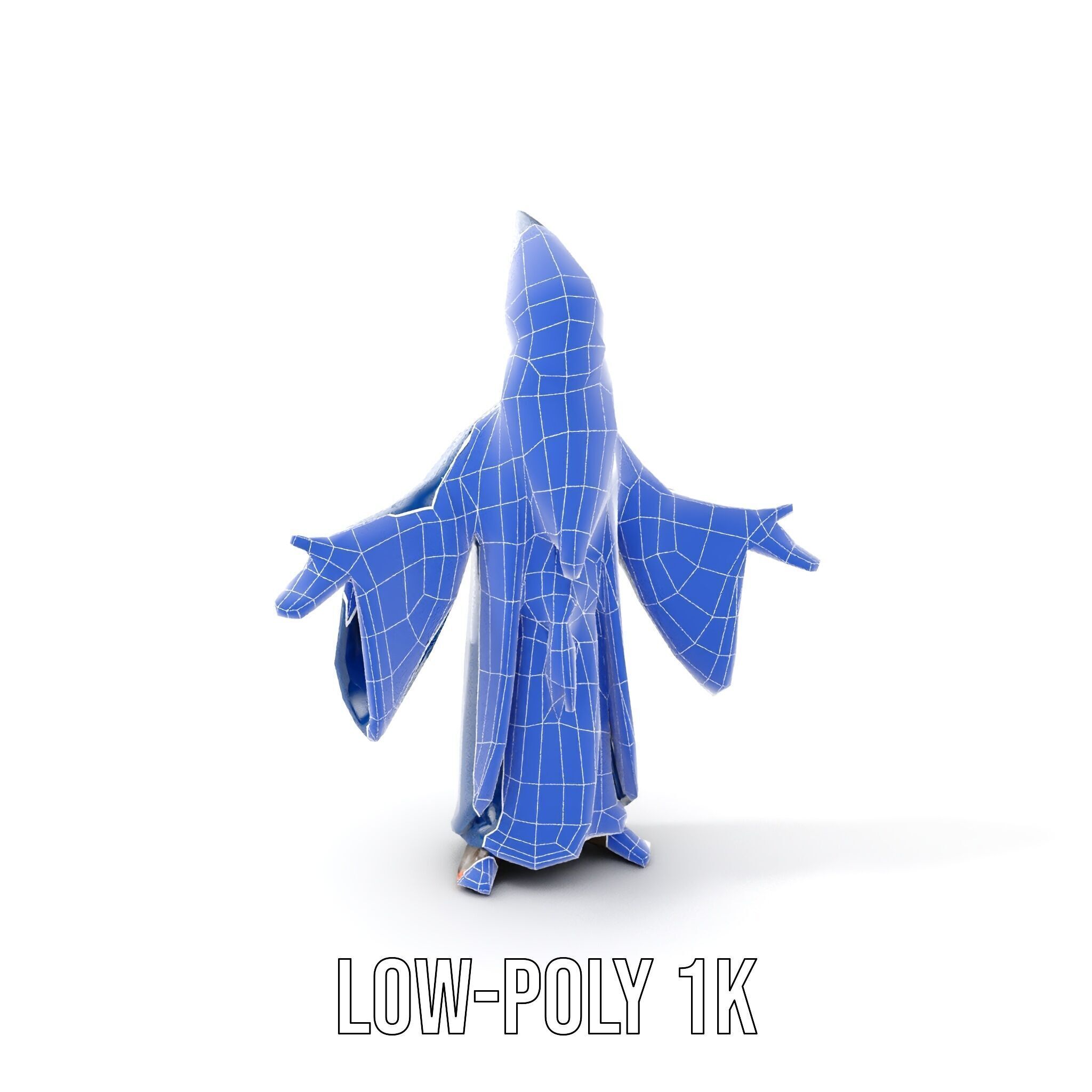 Wise Wizard Character Model  Rigged and Animated Low-poly 3D model_13