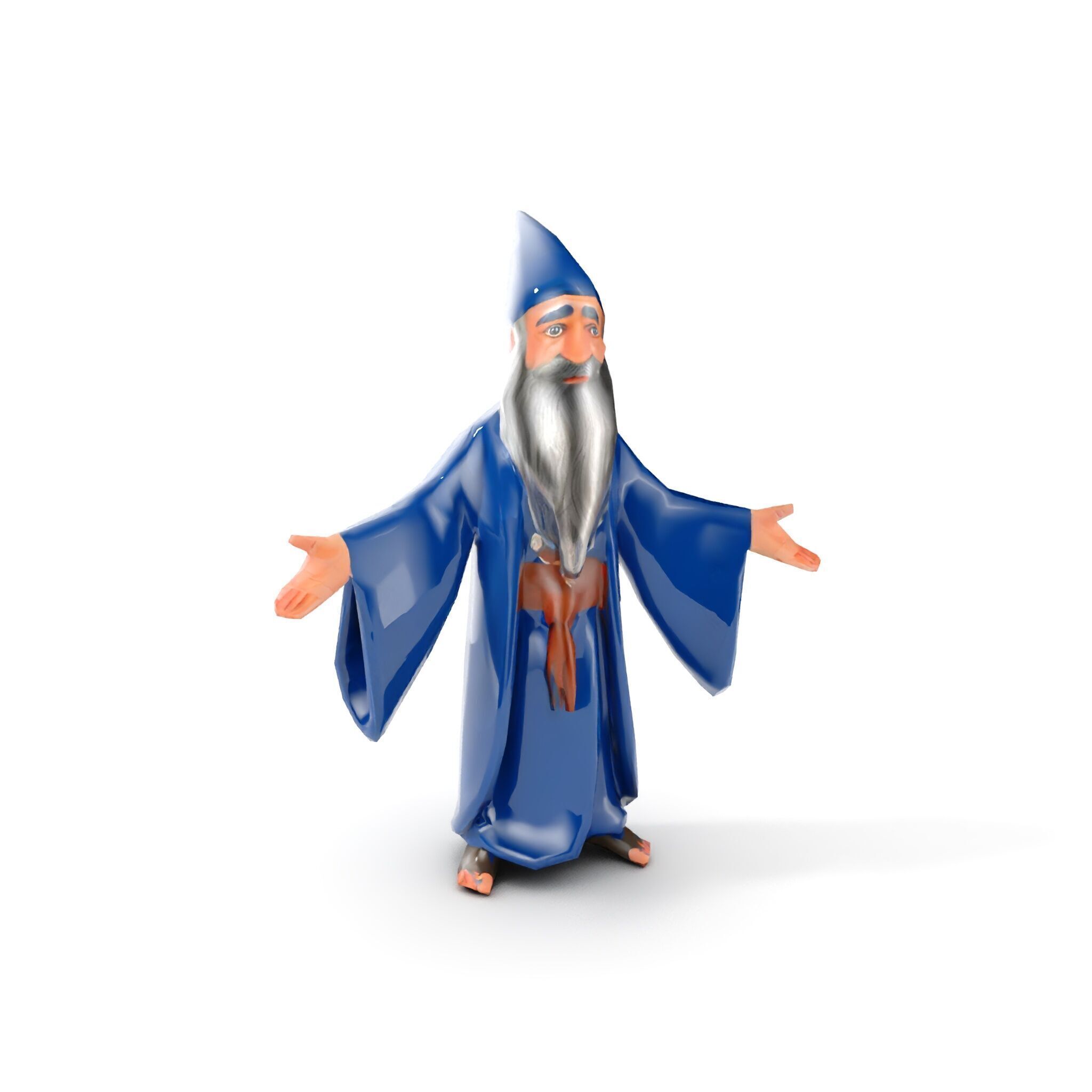 Wise Wizard Character Model  Rigged and Animated Low-poly 3D model_16