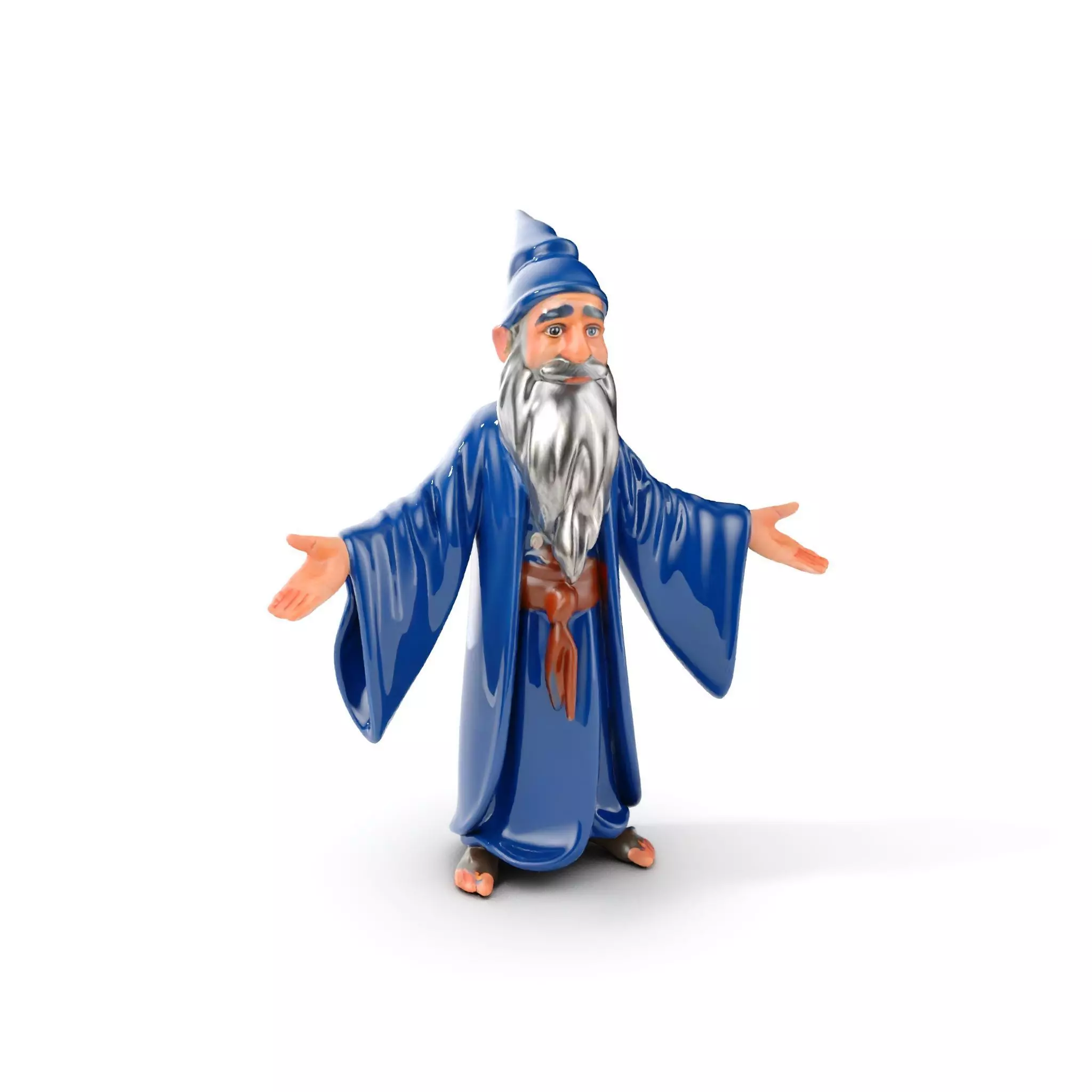Wise Wizard Character Model  Rigged and Animated Low-poly 3D model_0
