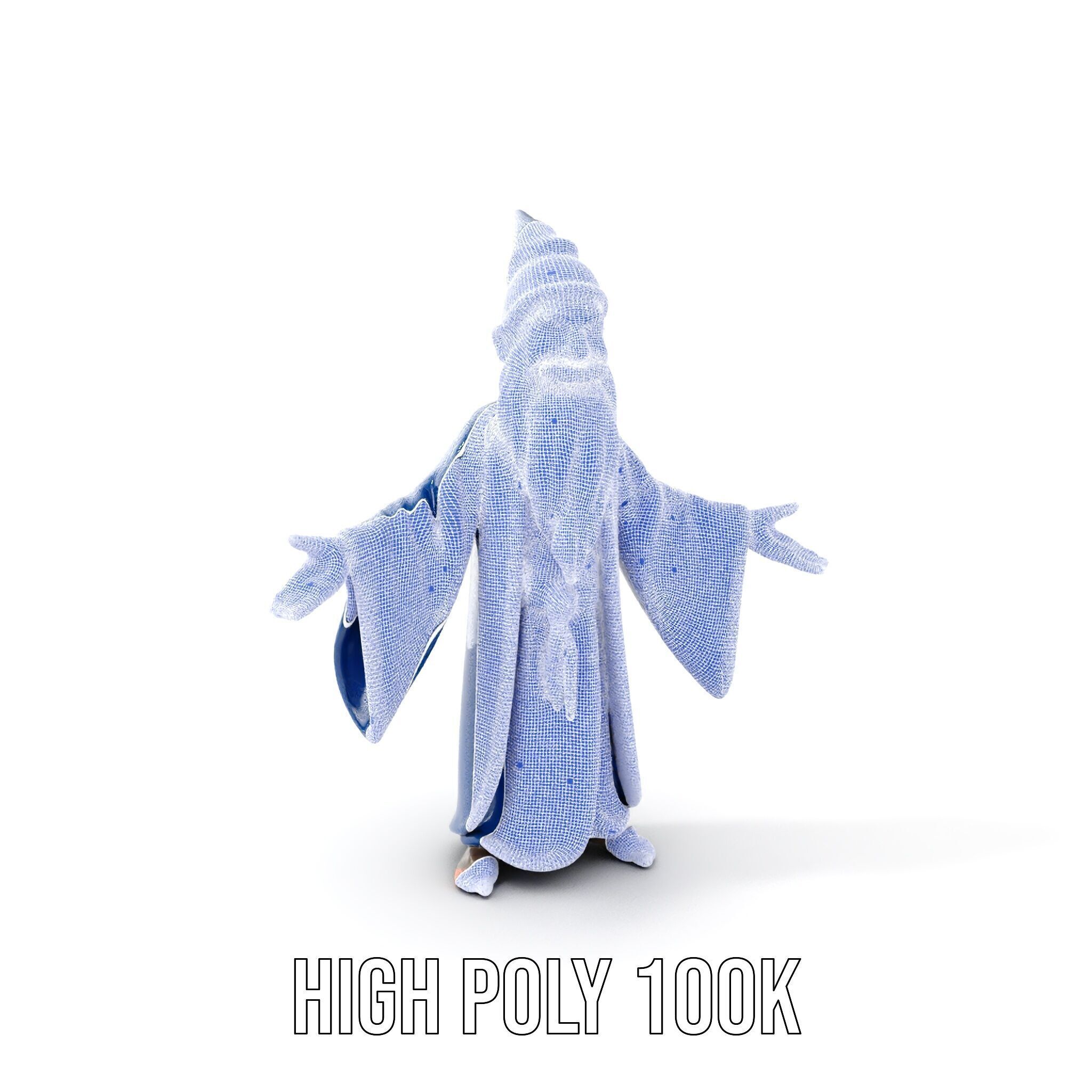 Wise Wizard Character Model  Rigged and Animated Low-poly 3D model_4
