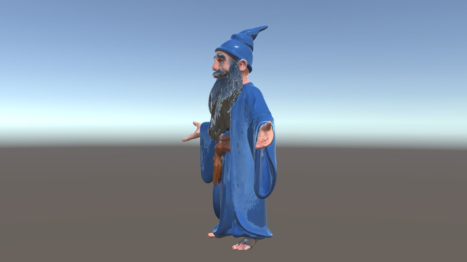 Wise Wizard Character Model  Rigged and Animated Low-poly 3D model_5