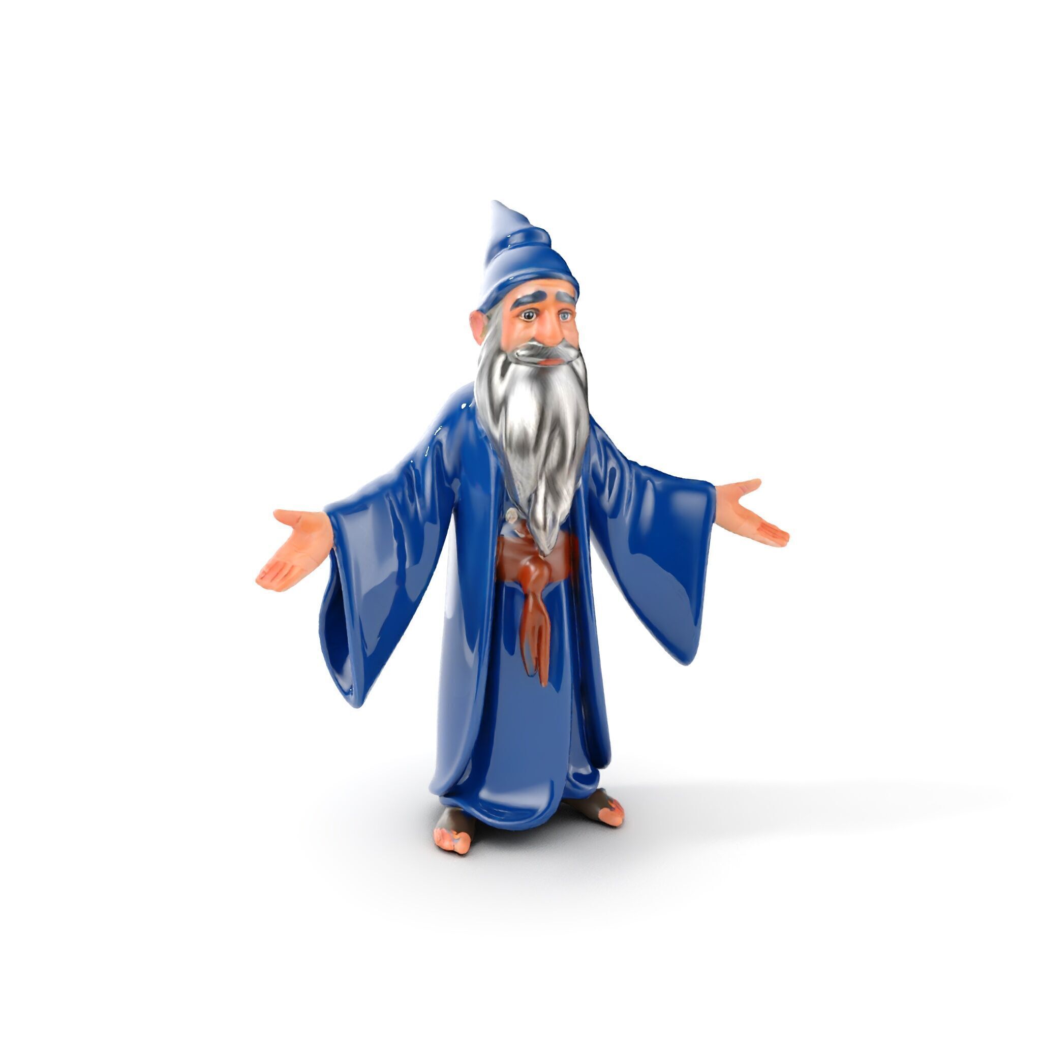 Wise Wizard Character Model  Rigged and Animated Low-poly 3D model_22