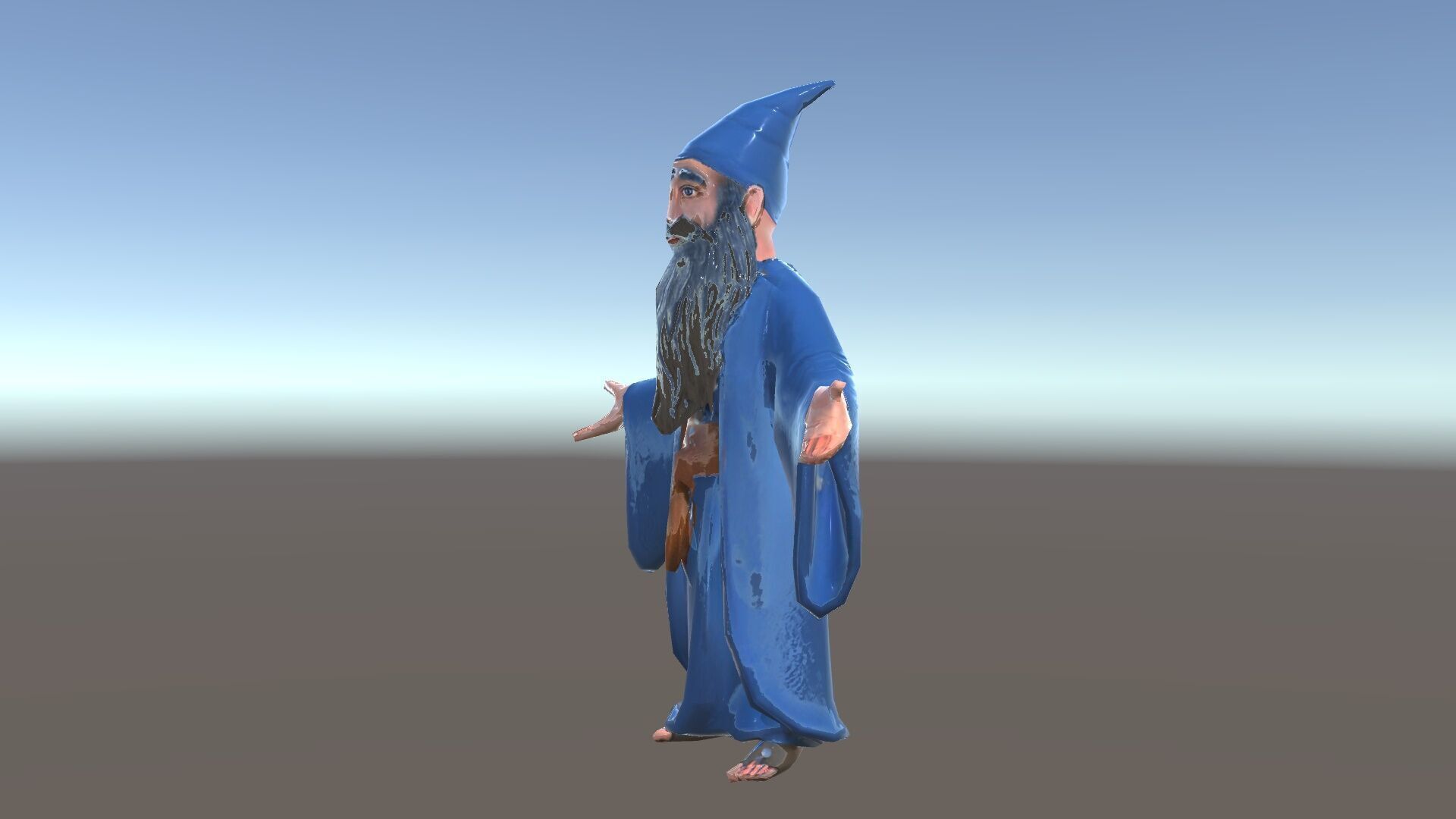 Wise Wizard Character Model  Rigged and Animated Low-poly 3D model_35