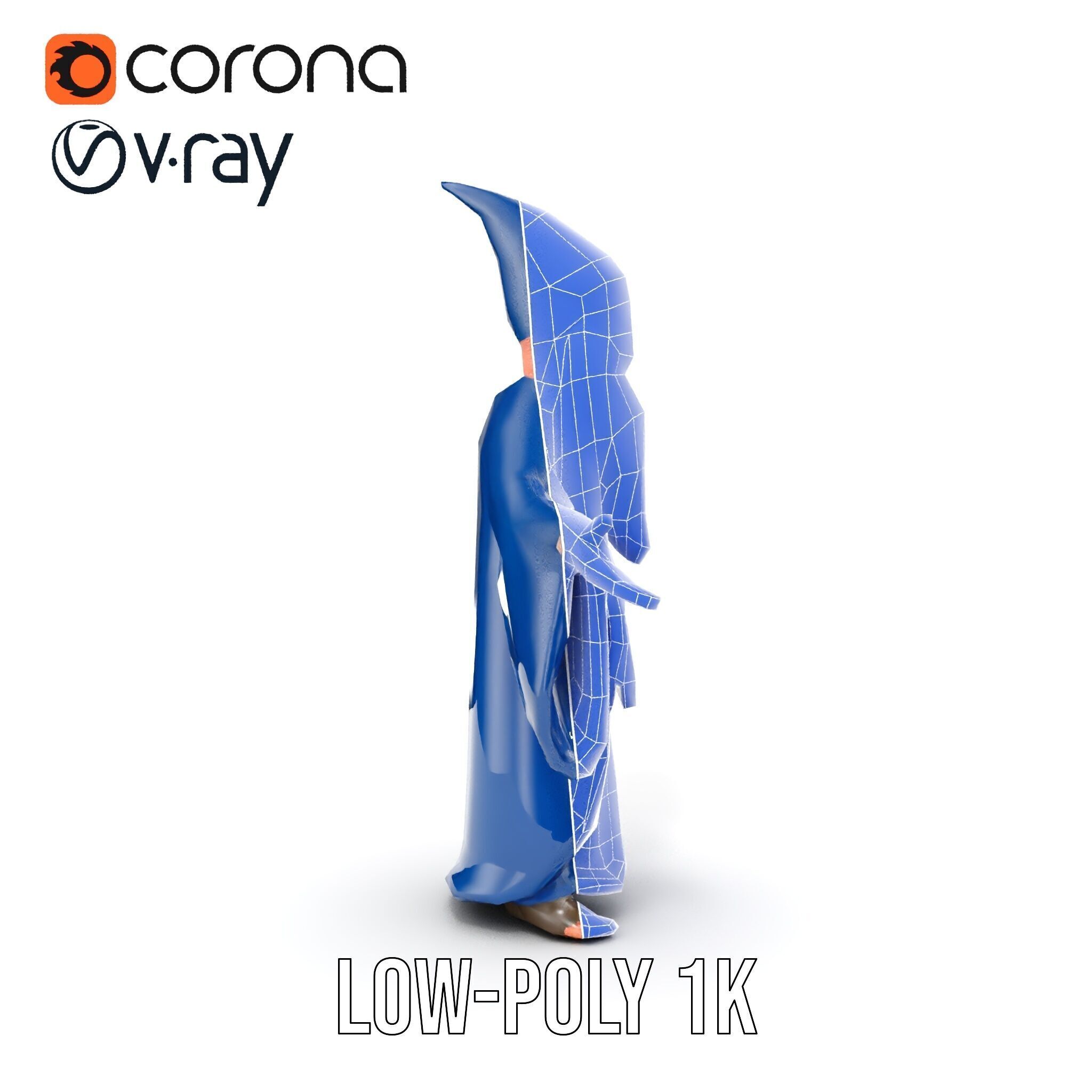 Wise Wizard Character Model  Rigged and Animated Low-poly 3D model_29