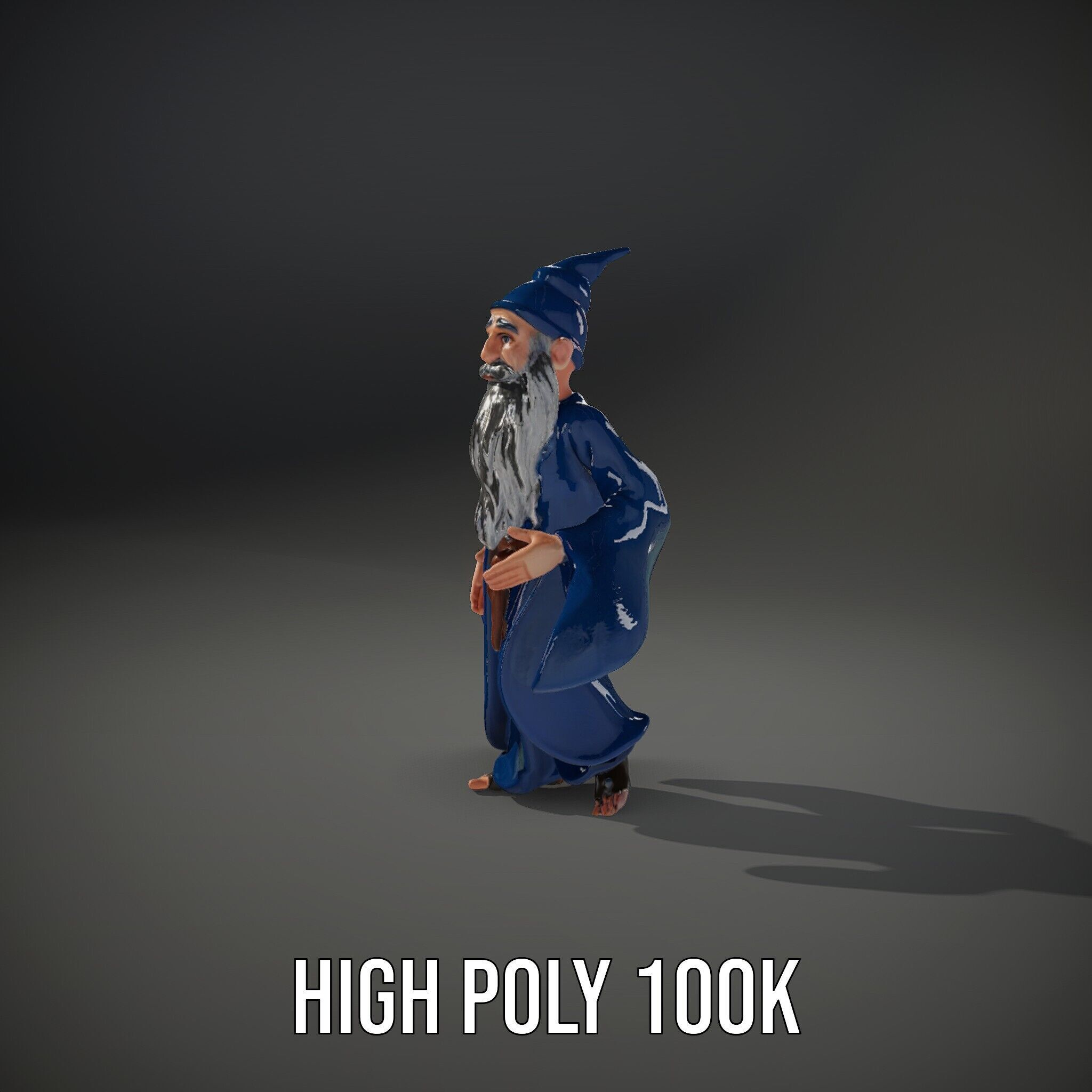 Wise Wizard Character Model  Rigged and Animated Low-poly 3D model_8