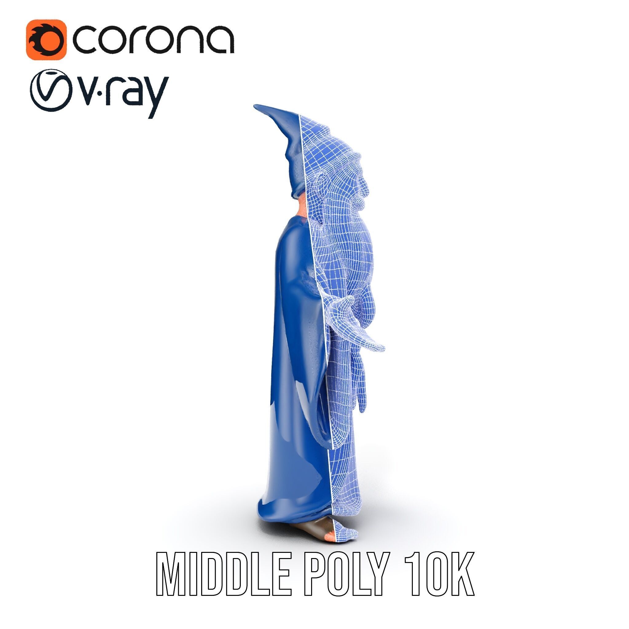 Wise Wizard Character Model  Rigged and Animated Low-poly 3D model_31