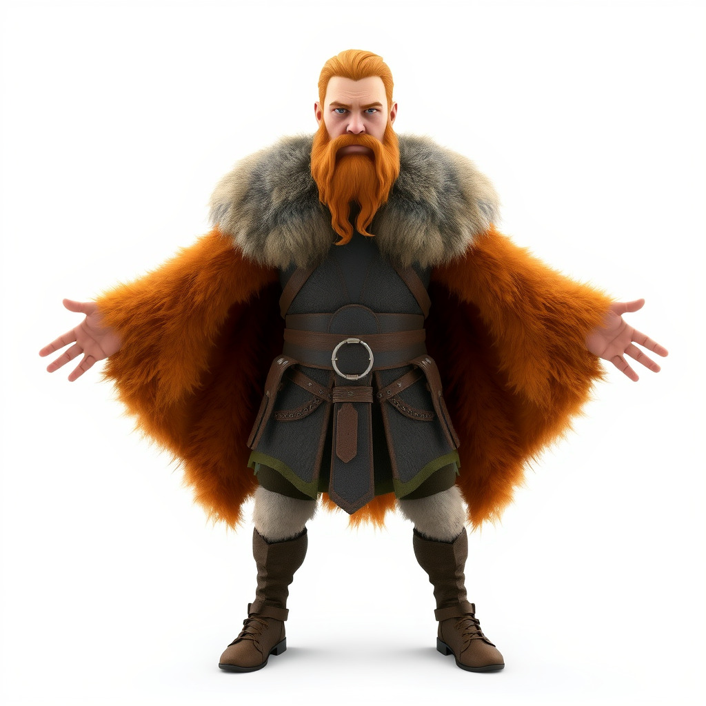 Fierce Viking Warrior Rigged and Animated D Character Model Low-poly 3D model_2