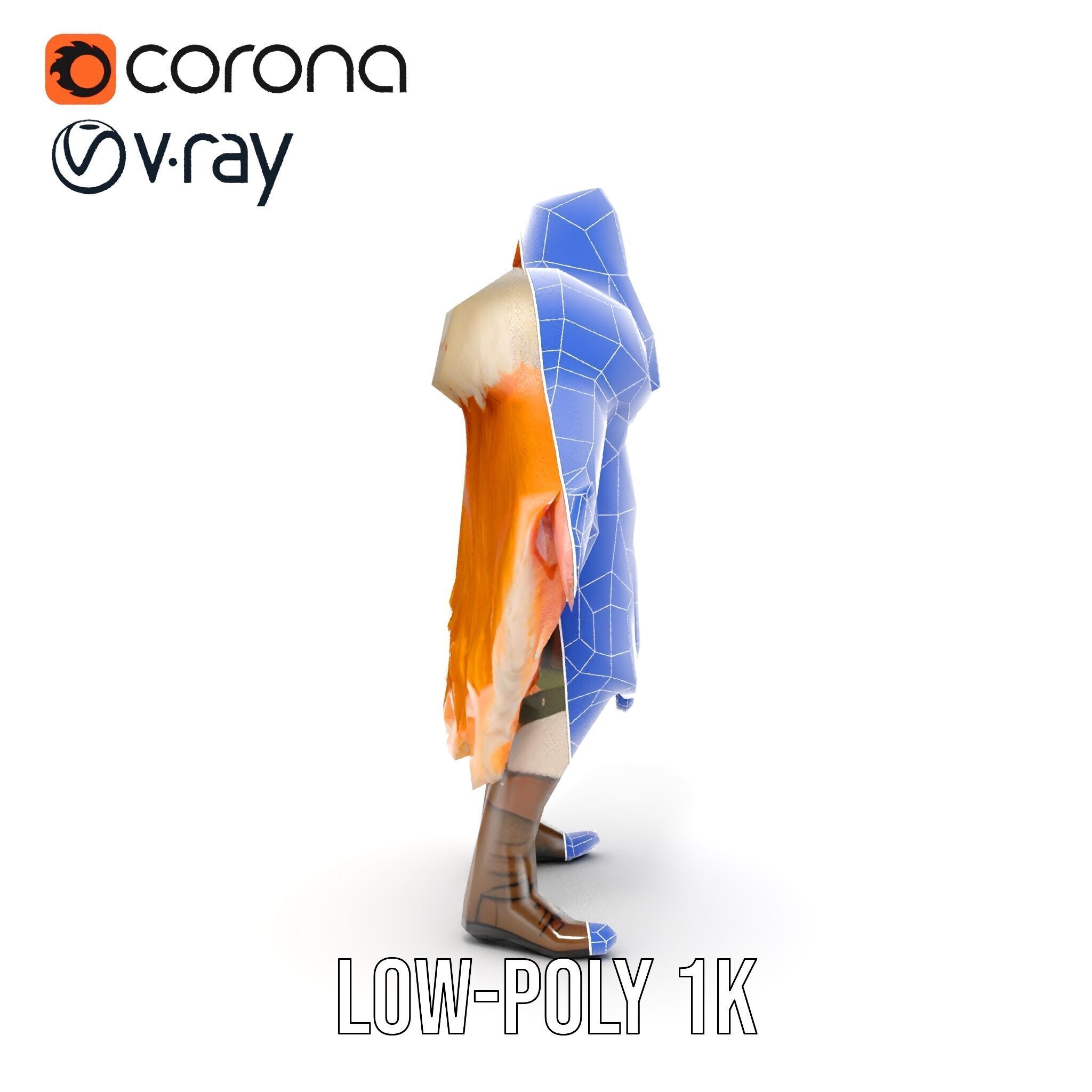 Fierce Viking Warrior Rigged and Animated D Character Model Low-poly 3D model_29