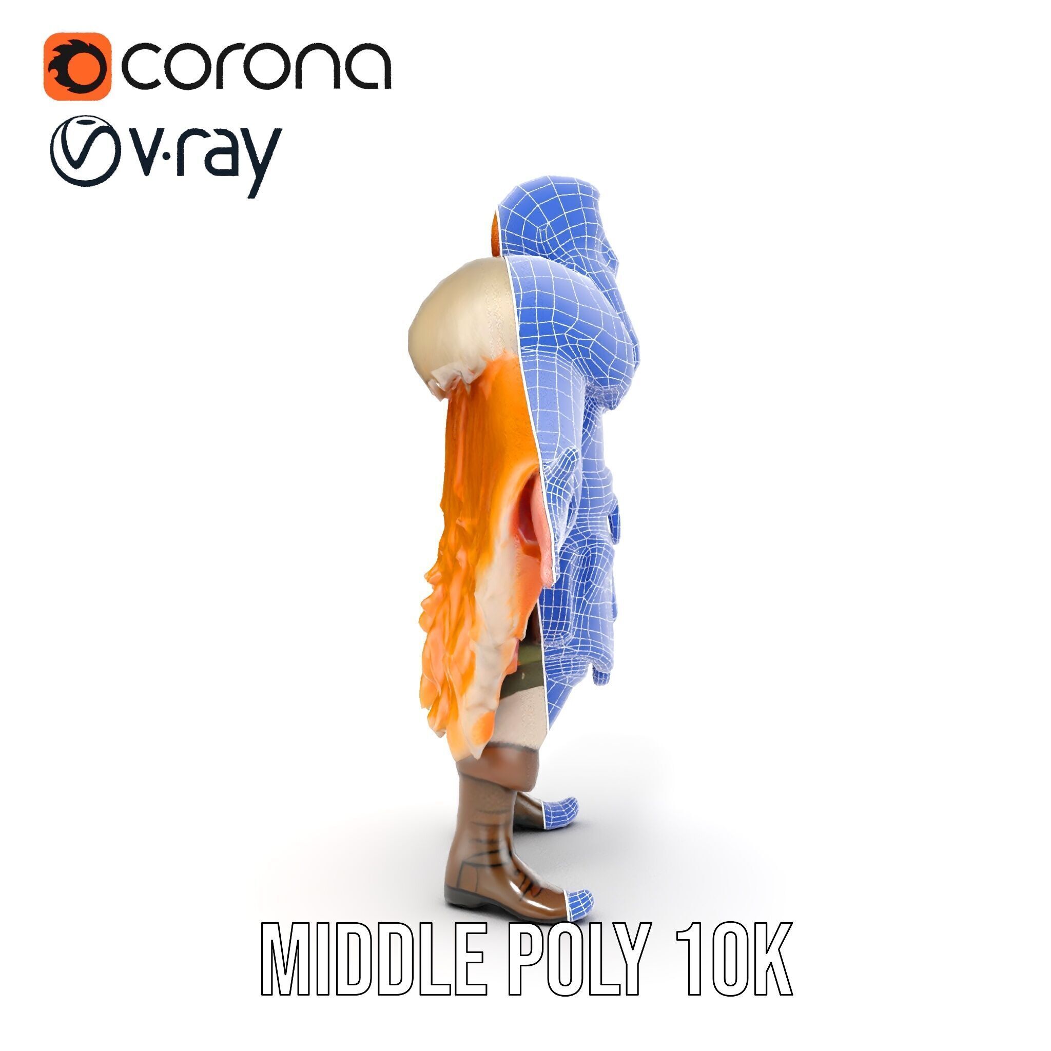 Fierce Viking Warrior Rigged and Animated D Character Model Low-poly 3D model_37