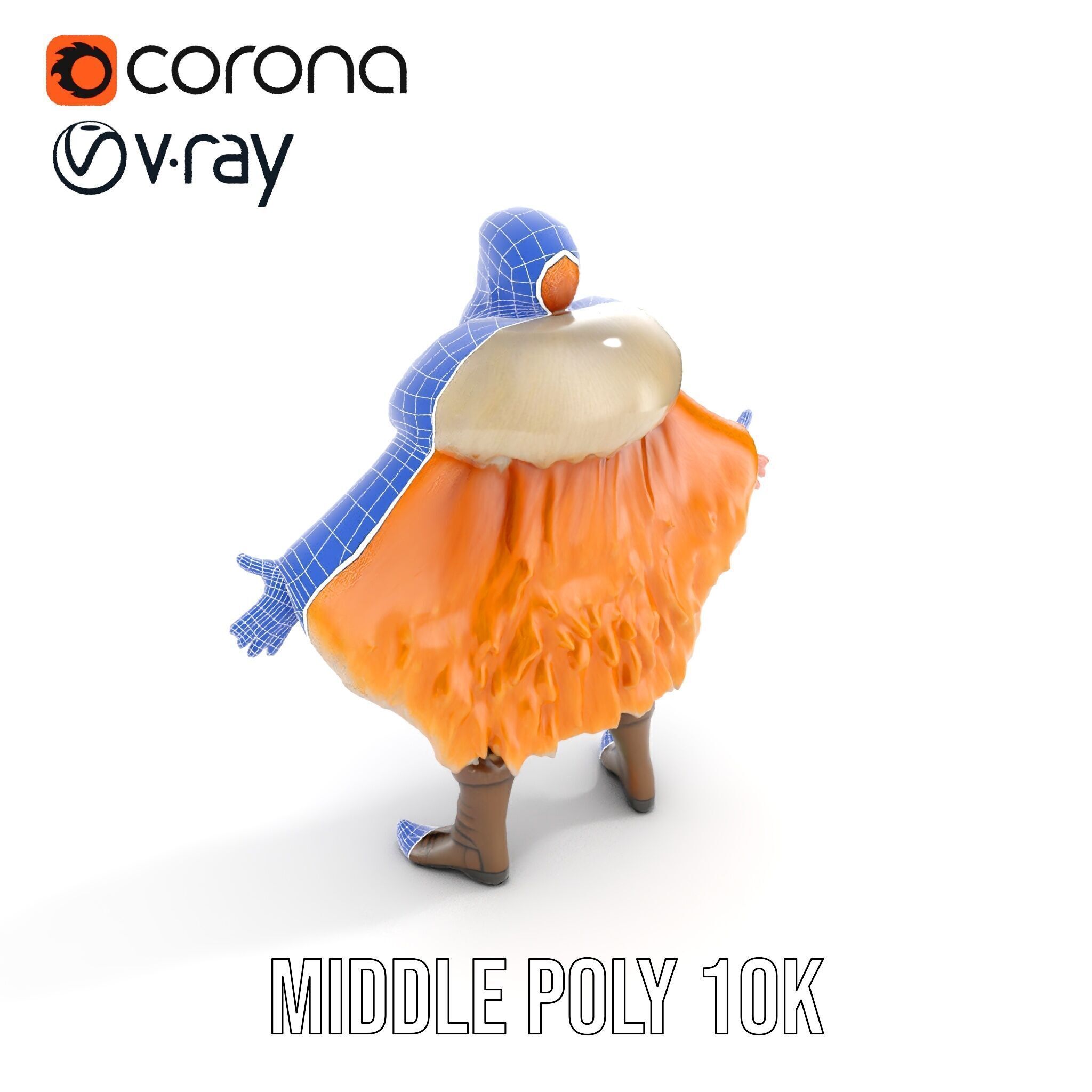 Fierce Viking Warrior Rigged and Animated D Character Model Low-poly 3D model_34