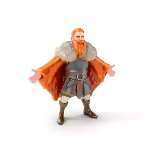 Fierce Viking Warrior Rigged and Animated D Character Model Low-poly 3D model