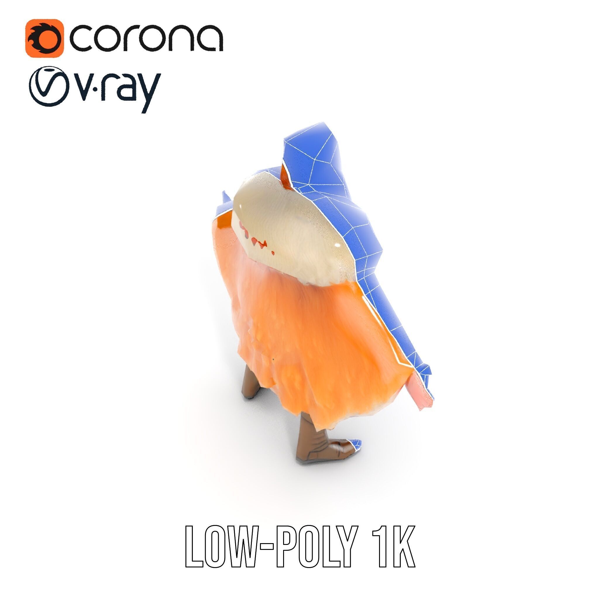 Fierce Viking Warrior Rigged and Animated D Character Model Low-poly 3D model_23