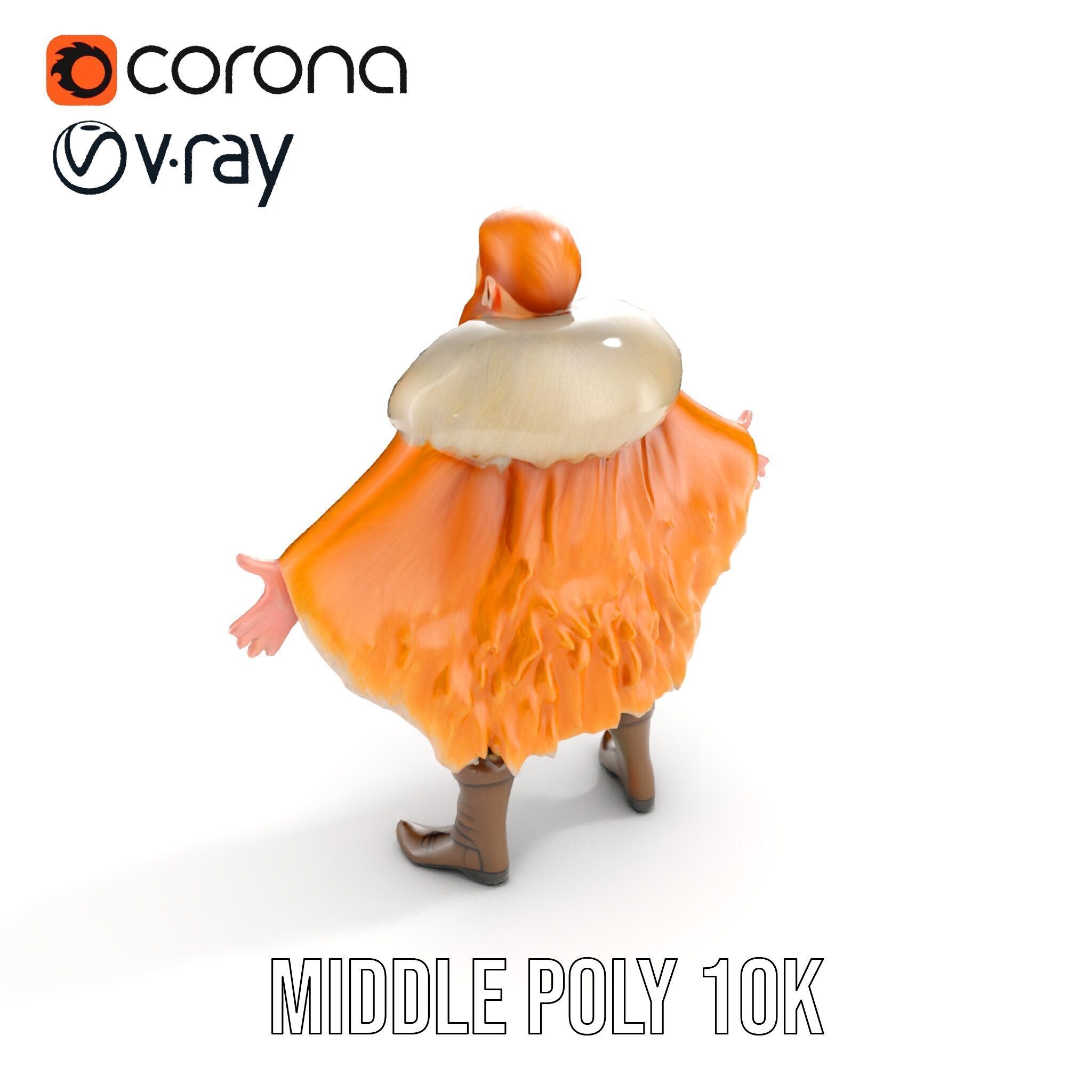 Fierce Viking Warrior Rigged and Animated D Character Model Low-poly 3D model_12