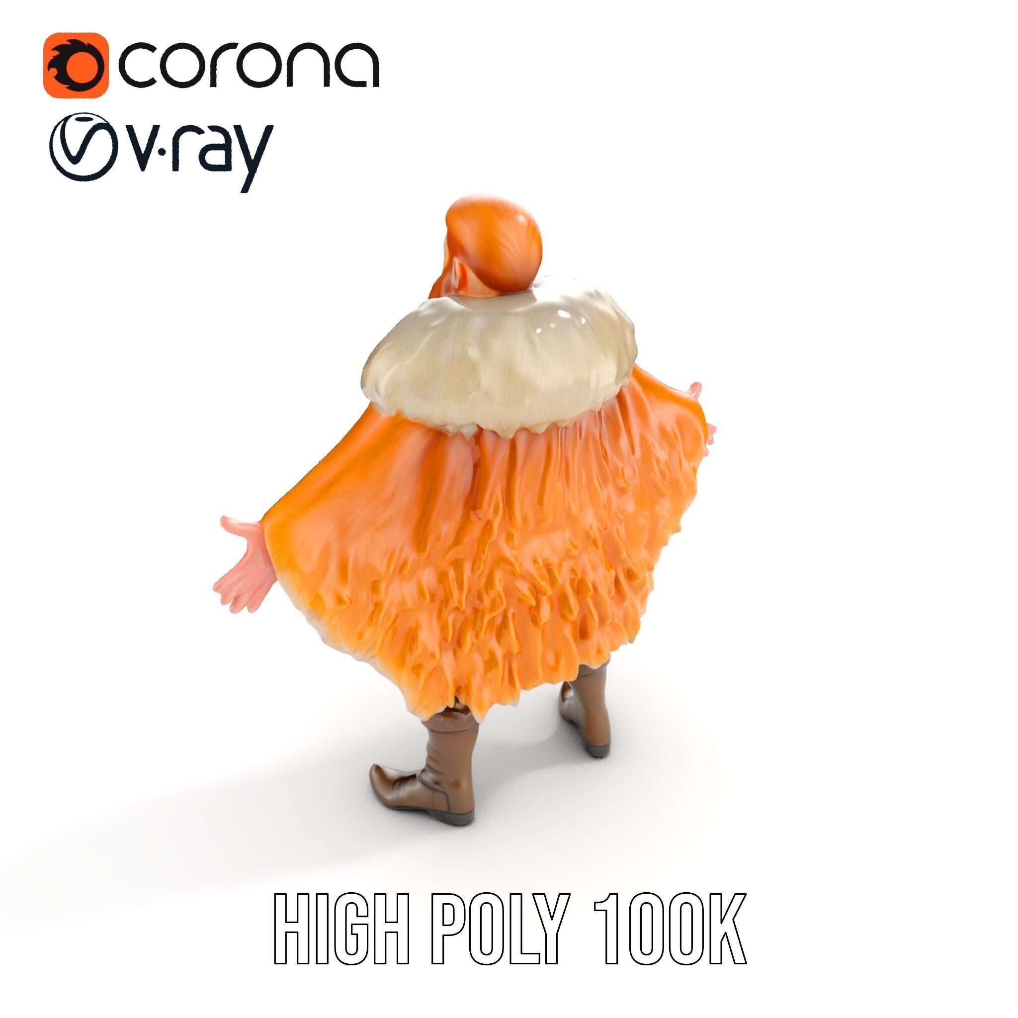 Fierce Viking Warrior Rigged and Animated D Character Model Low-poly 3D model_19