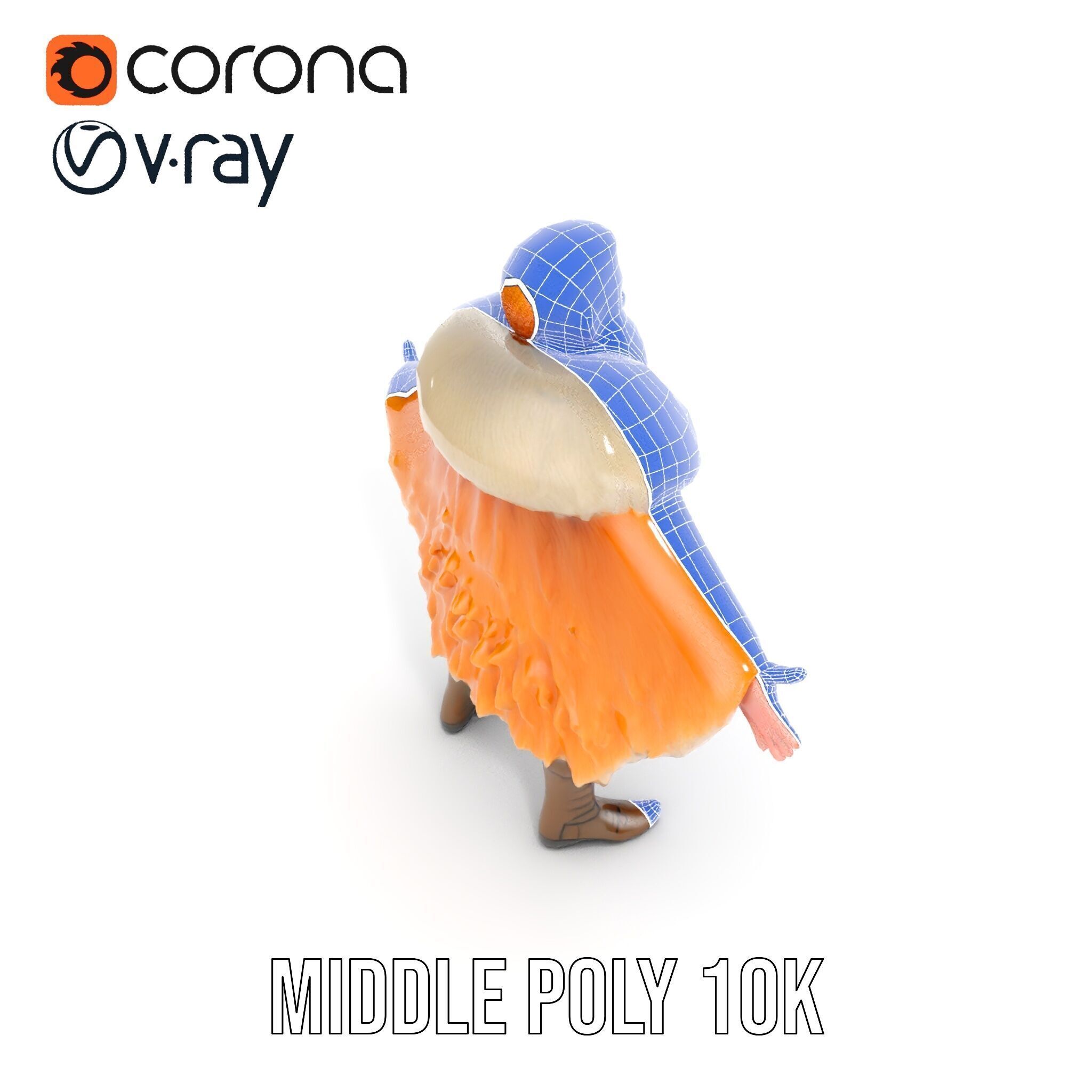 Fierce Viking Warrior Rigged and Animated D Character Model Low-poly 3D model_28