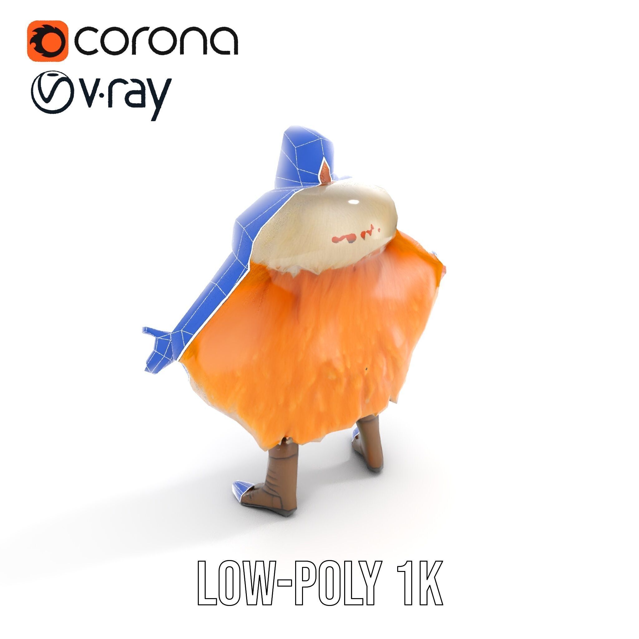 Fierce Viking Warrior Rigged and Animated D Character Model Low-poly 3D model_21