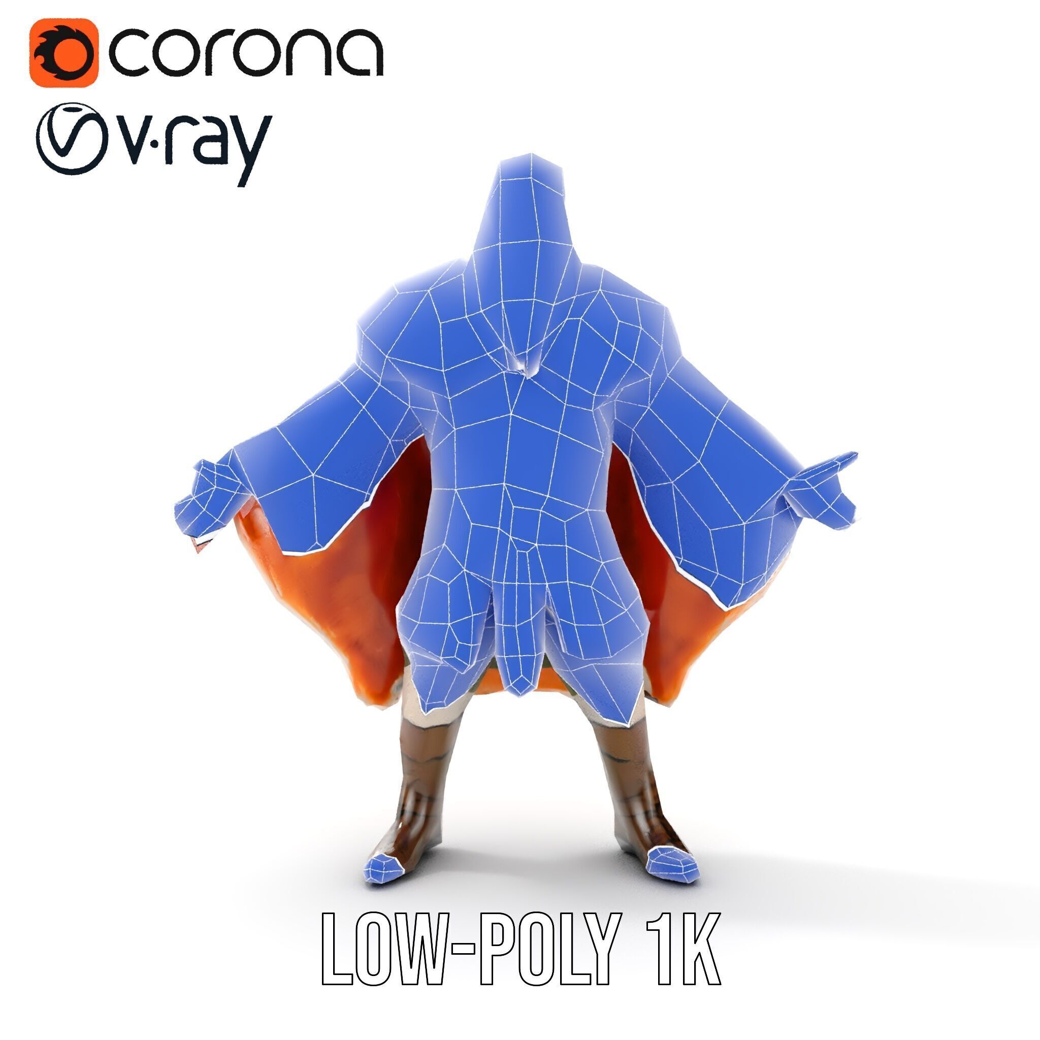 Fierce Viking Warrior Rigged and Animated D Character Model Low-poly 3D model_18