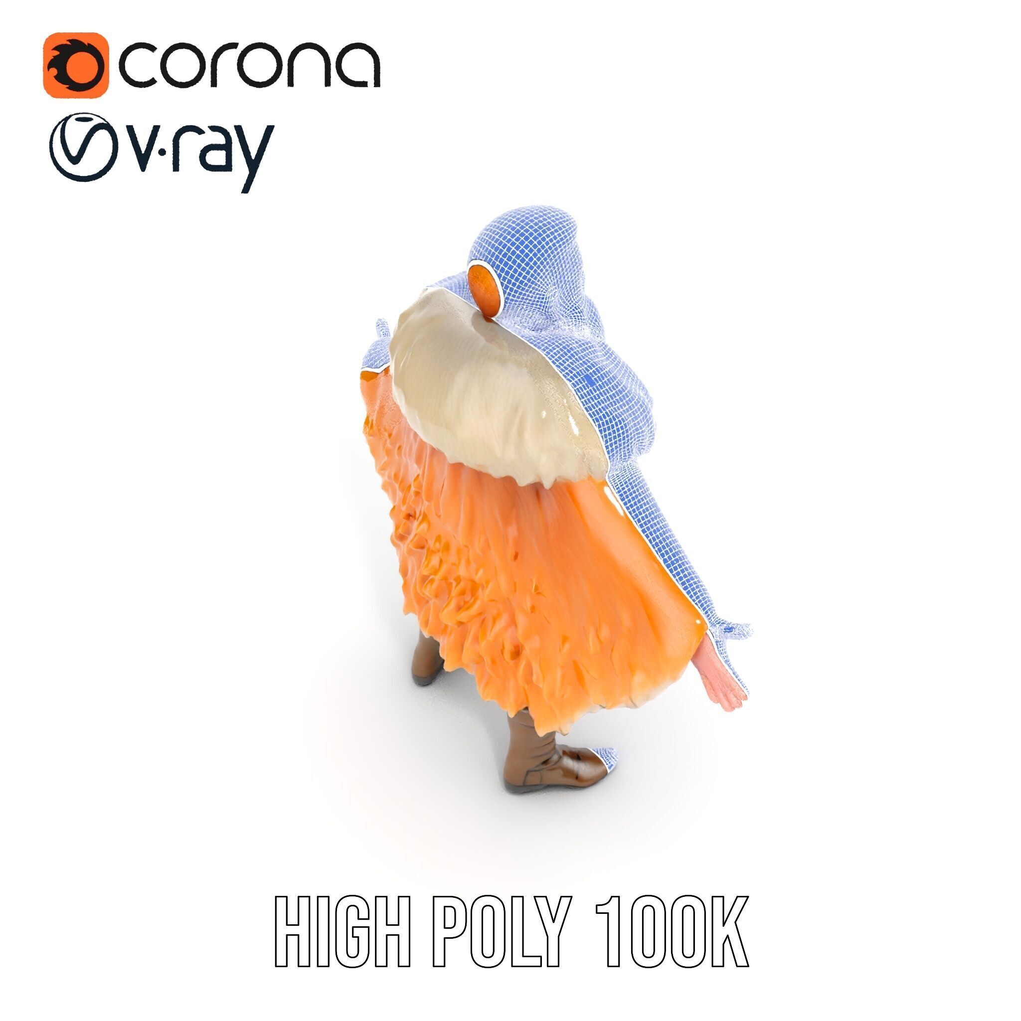 Fierce Viking Warrior Rigged and Animated D Character Model Low-poly 3D model_30