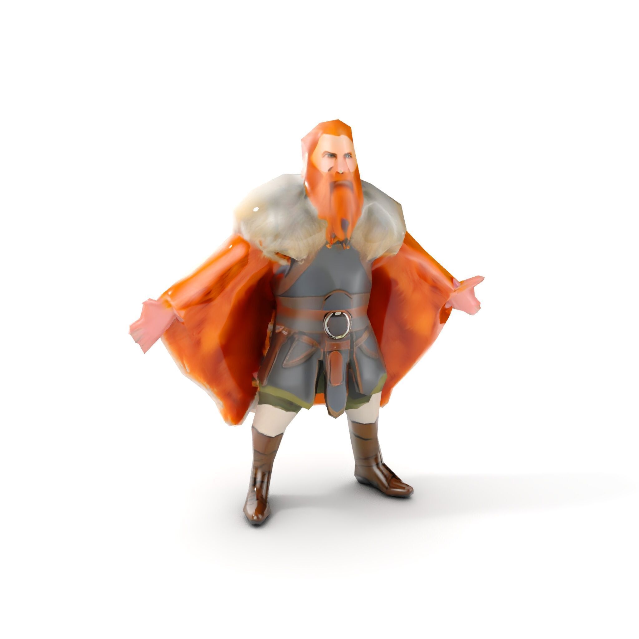 Fierce Viking Warrior Rigged and Animated D Character Model Low-poly 3D model_13