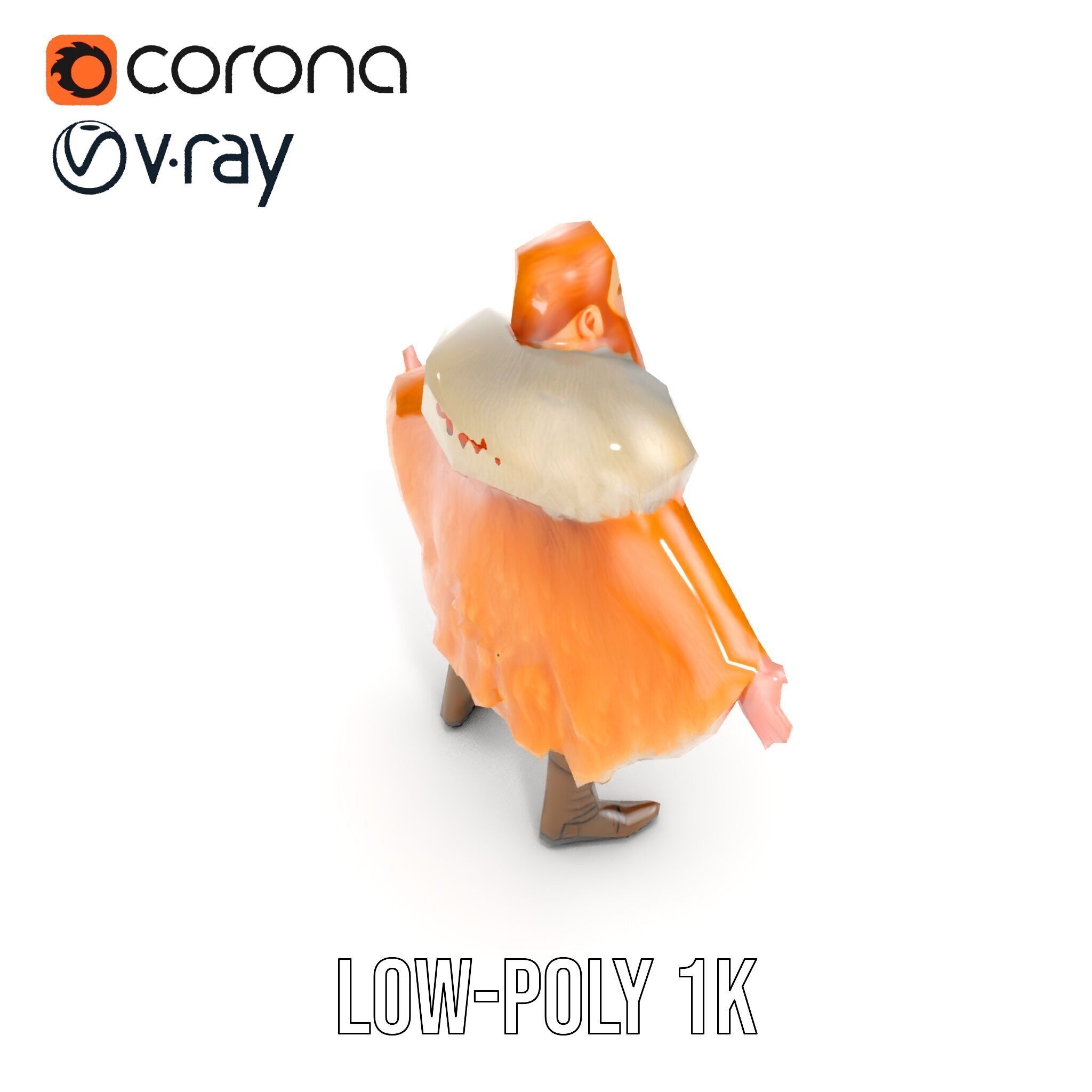 Fierce Viking Warrior Rigged and Animated D Character Model Low-poly 3D model_26