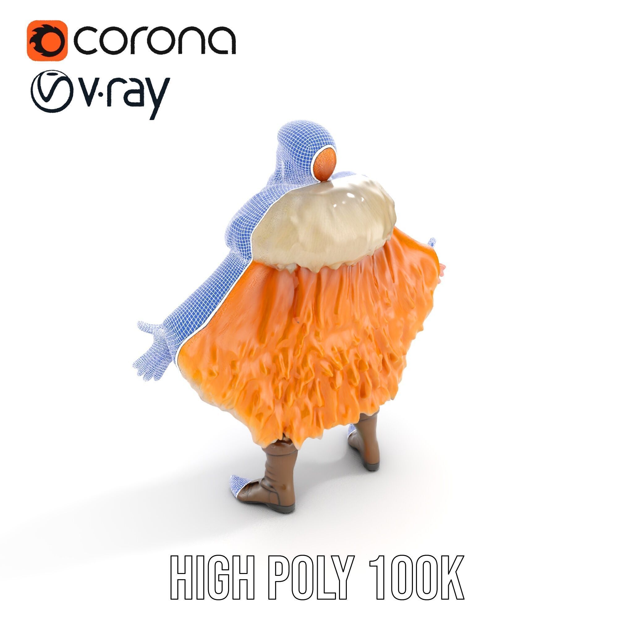 Fierce Viking Warrior Rigged and Animated D Character Model Low-poly 3D model_36