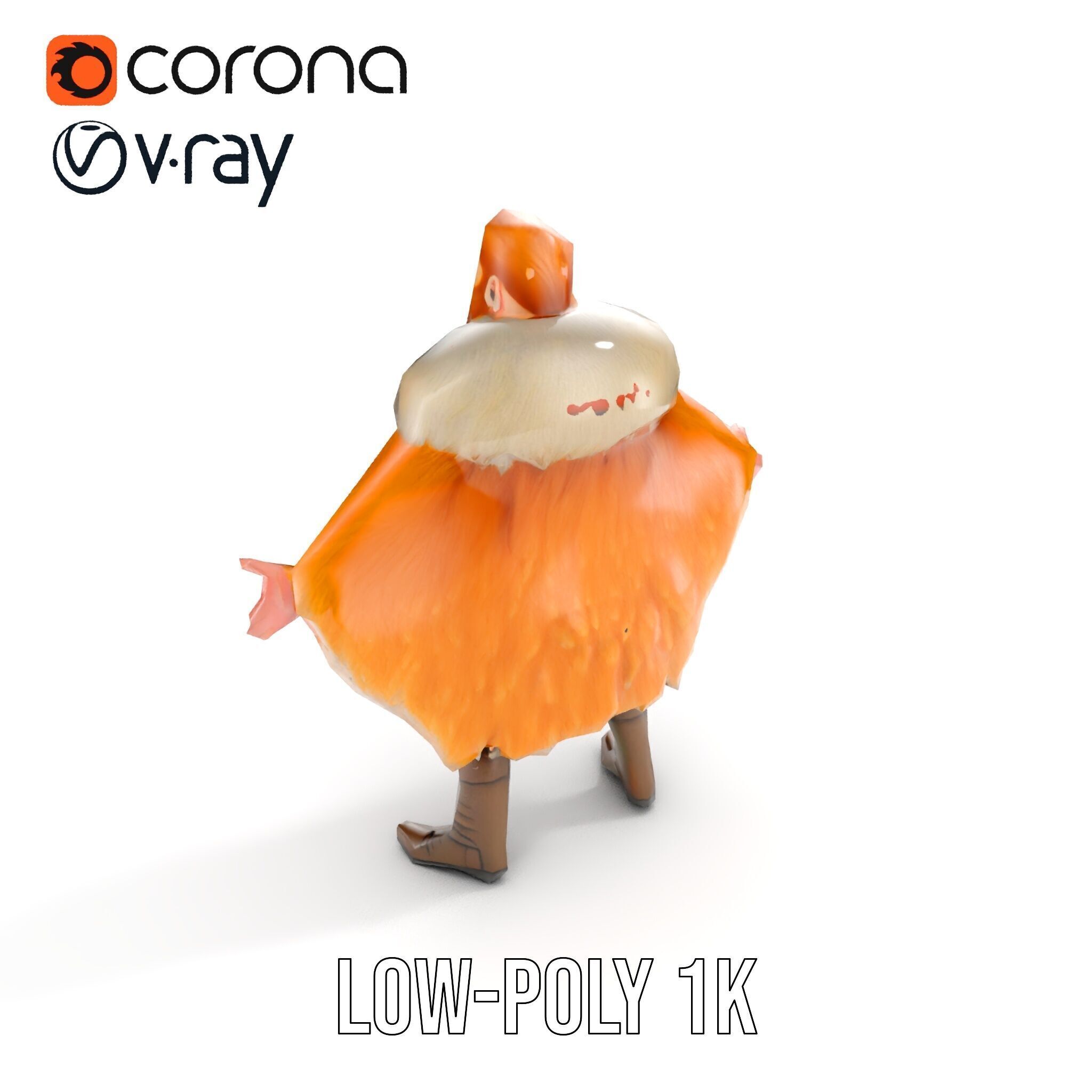 Fierce Viking Warrior Rigged and Animated D Character Model Low-poly 3D model_16