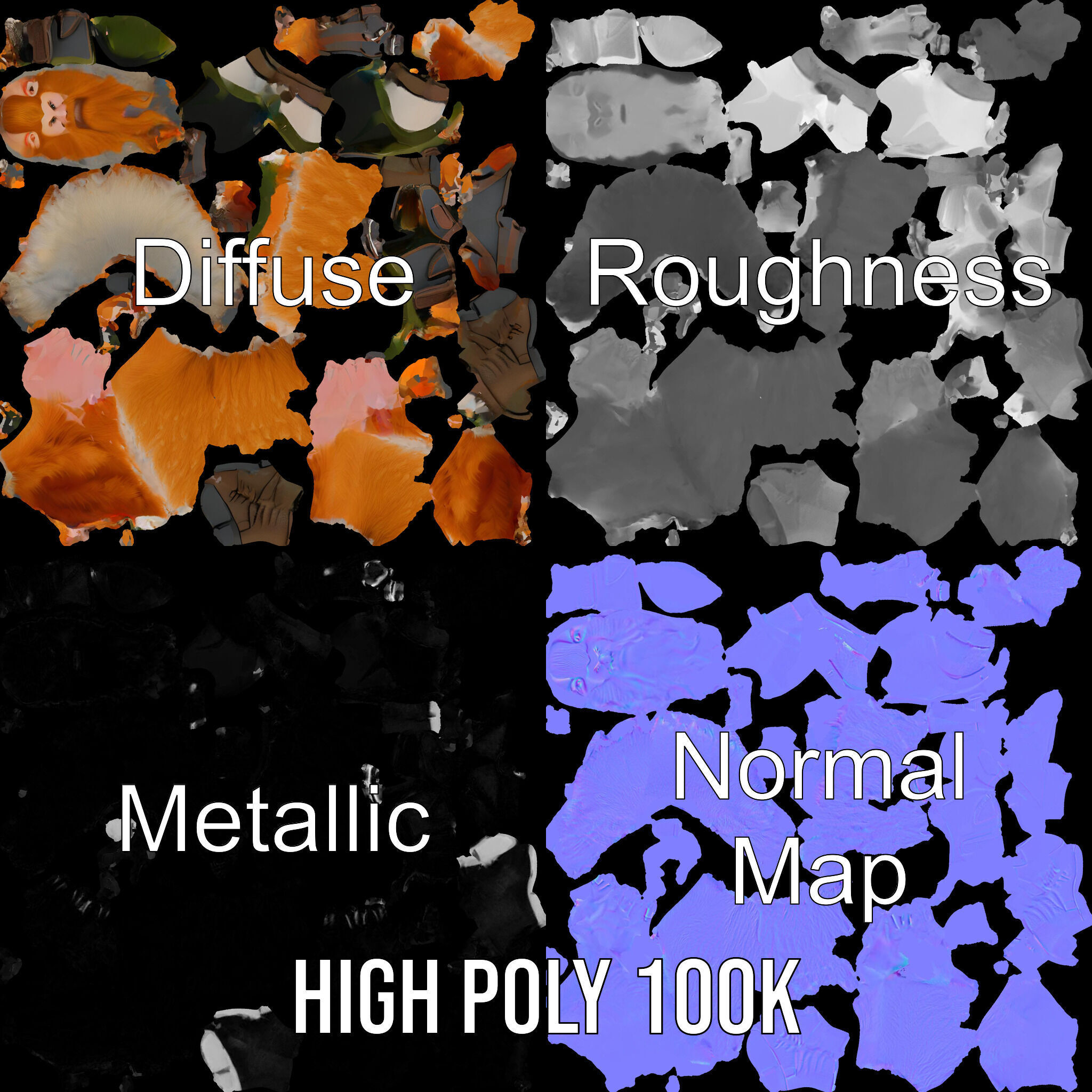 Fierce Viking Warrior Rigged and Animated D Character Model Low-poly 3D model_3