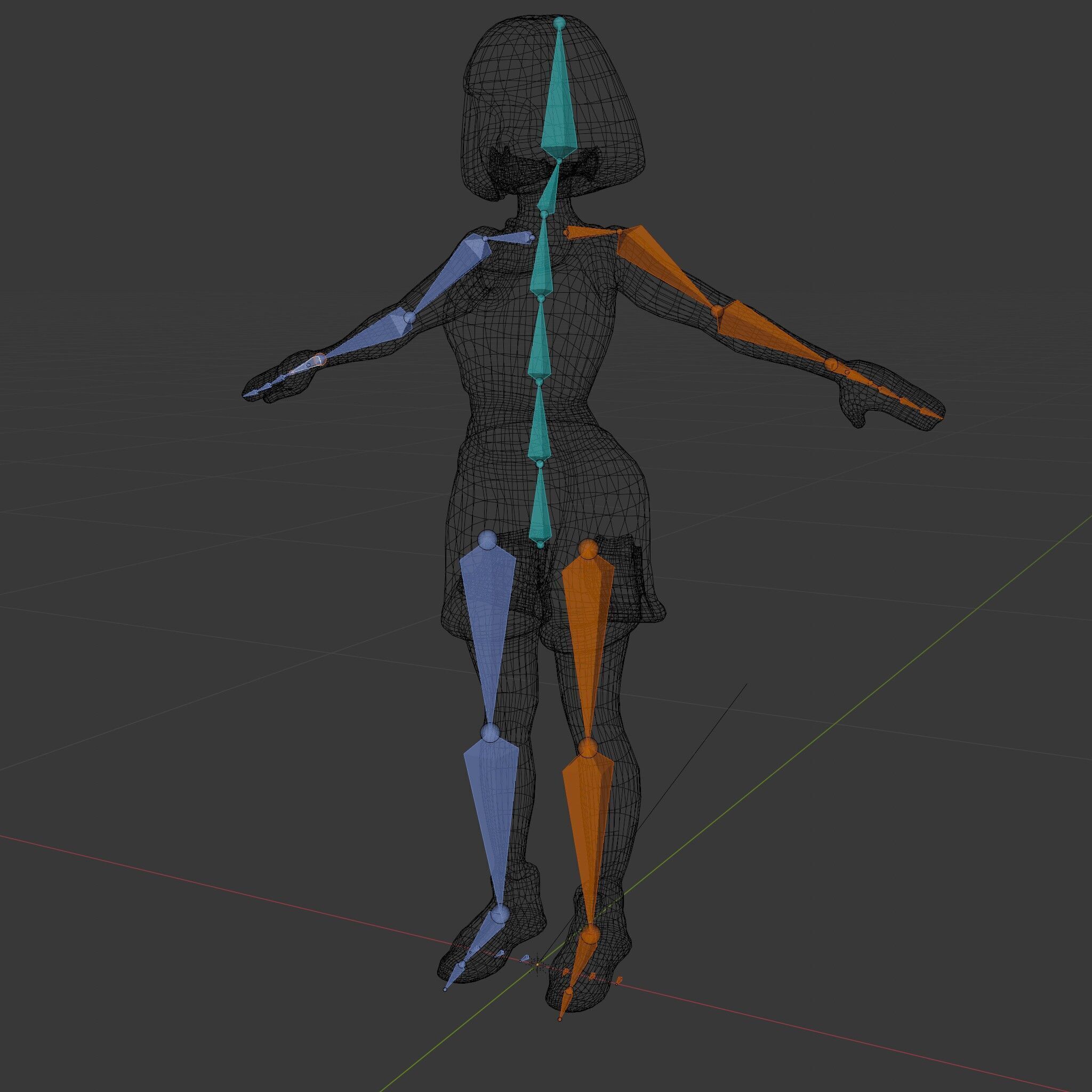 Athletic Female Character Rigged and Animated Low-poly 3D model_9
