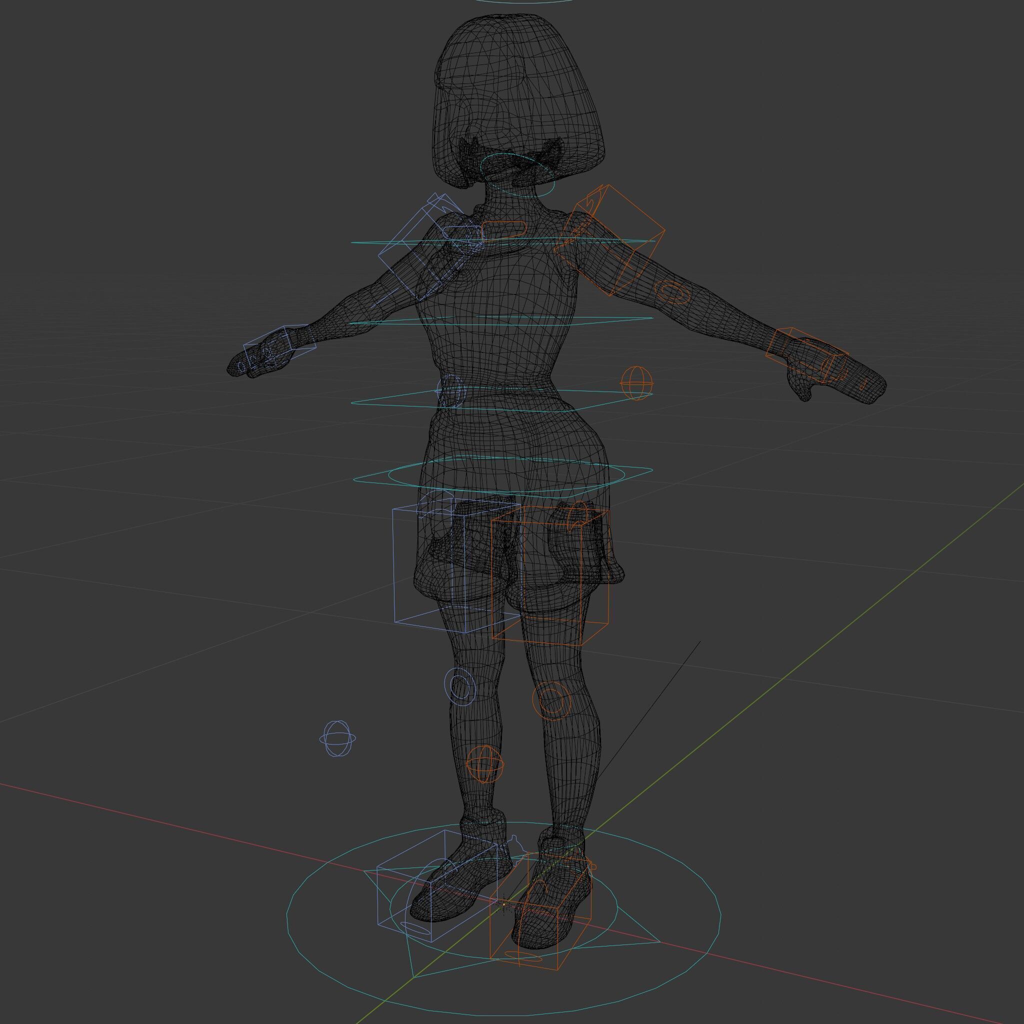 Athletic Female Character Rigged and Animated Low-poly 3D model_6