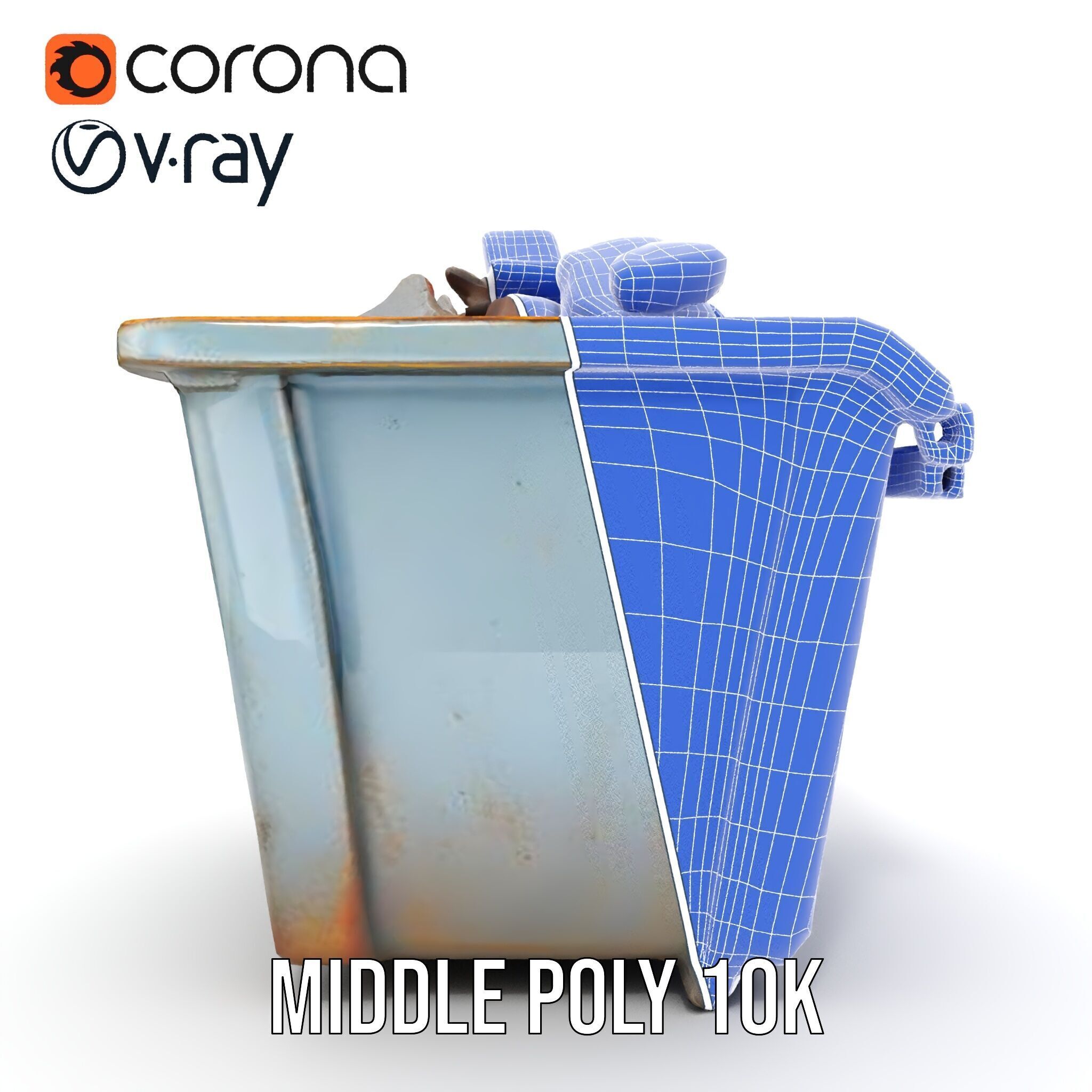 Construction Dumpster with Debris Model Pack Low-poly 3D model_31