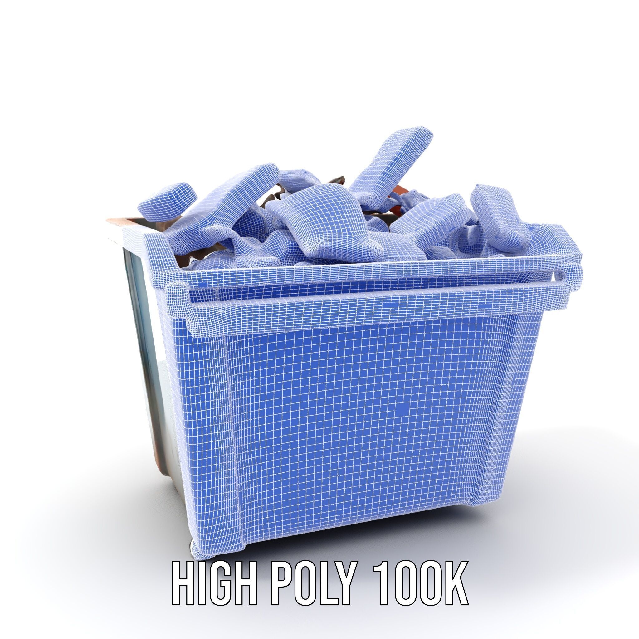 Construction Dumpster with Debris Model Pack Low-poly 3D model_4