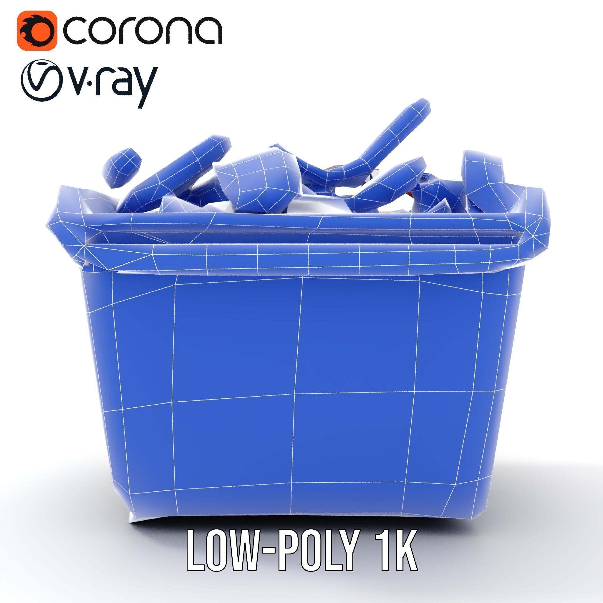 Construction Dumpster with Debris Model Pack Low-poly 3D model_23