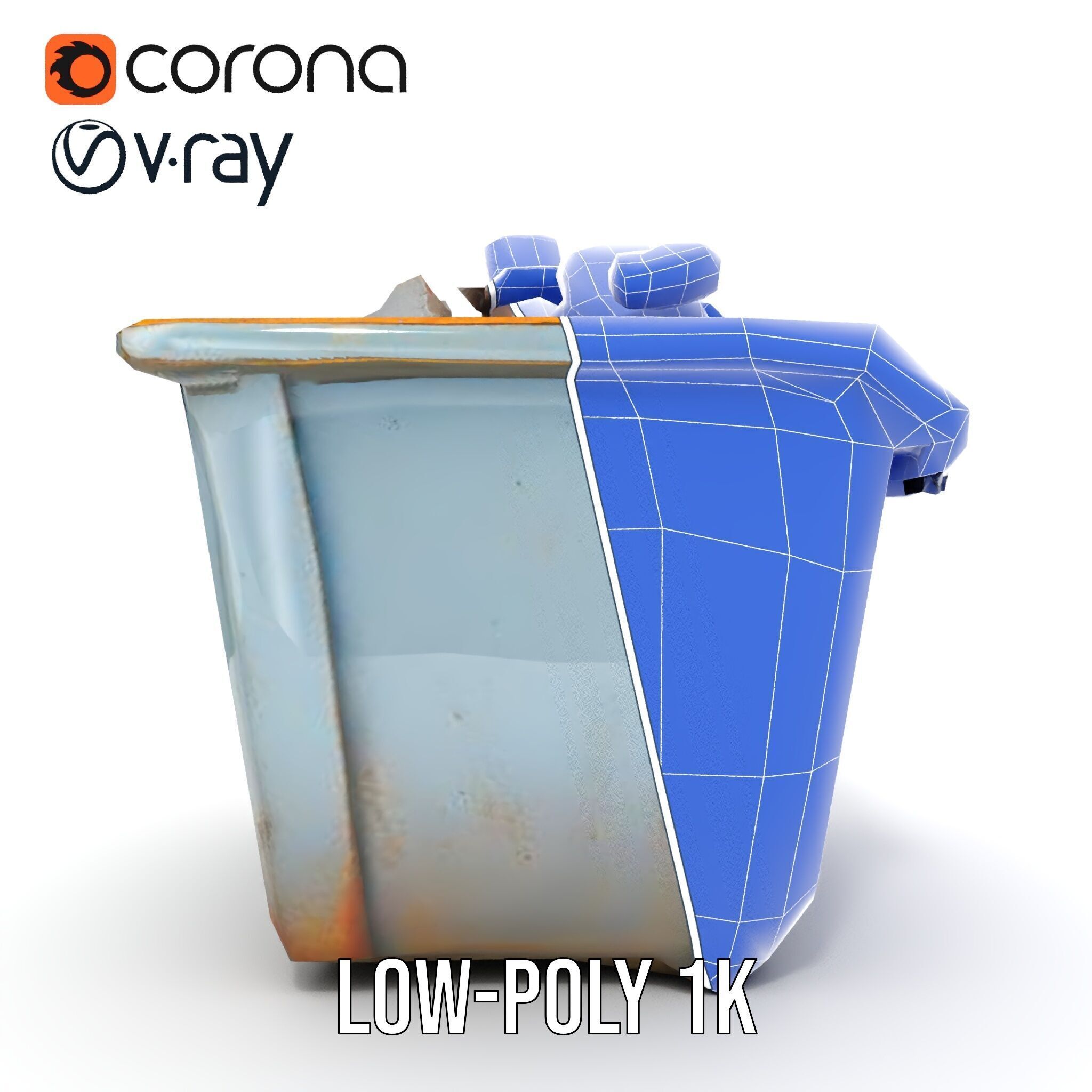 Construction Dumpster with Debris Model Pack Low-poly 3D model_32