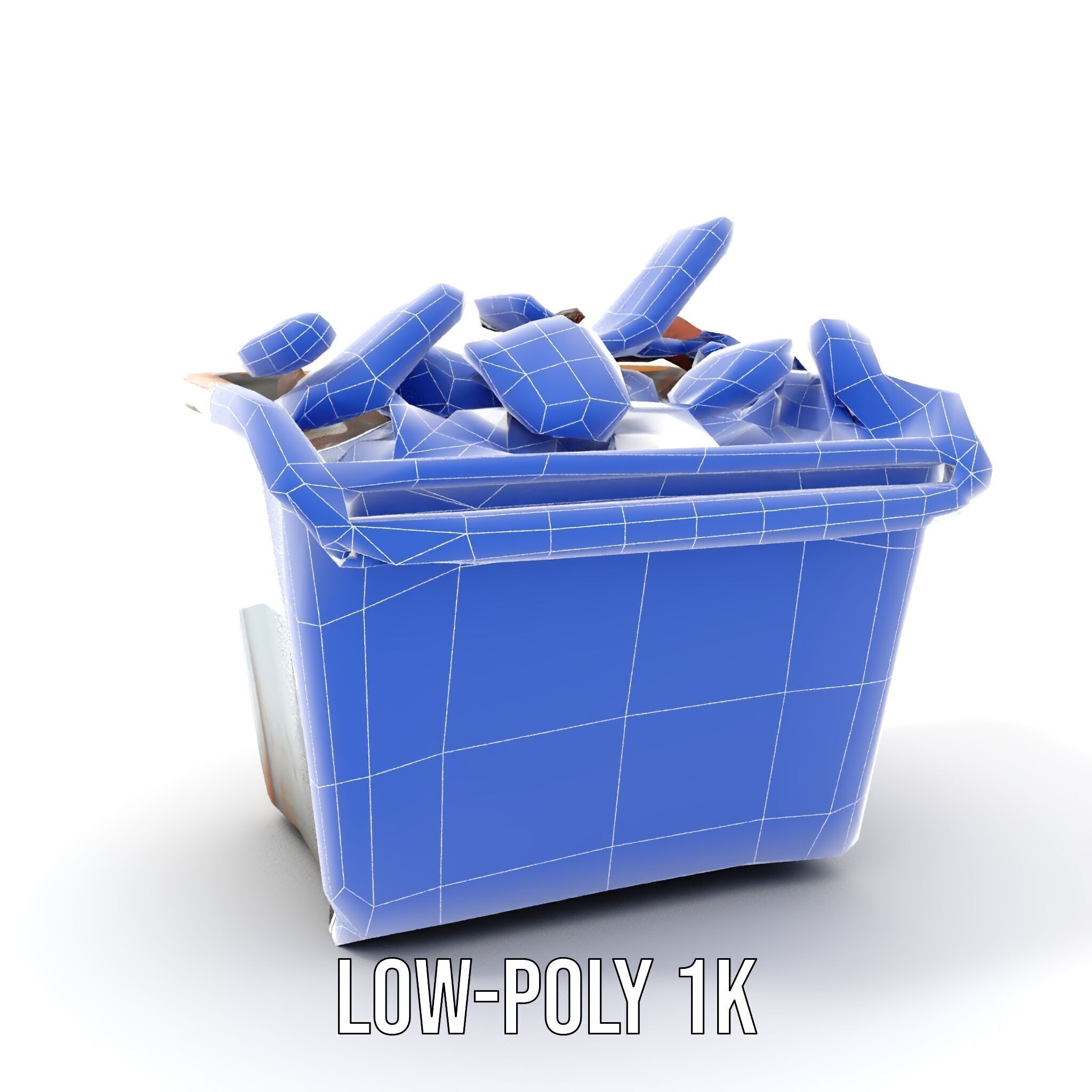 Construction Dumpster with Debris Model Pack Low-poly 3D model_18